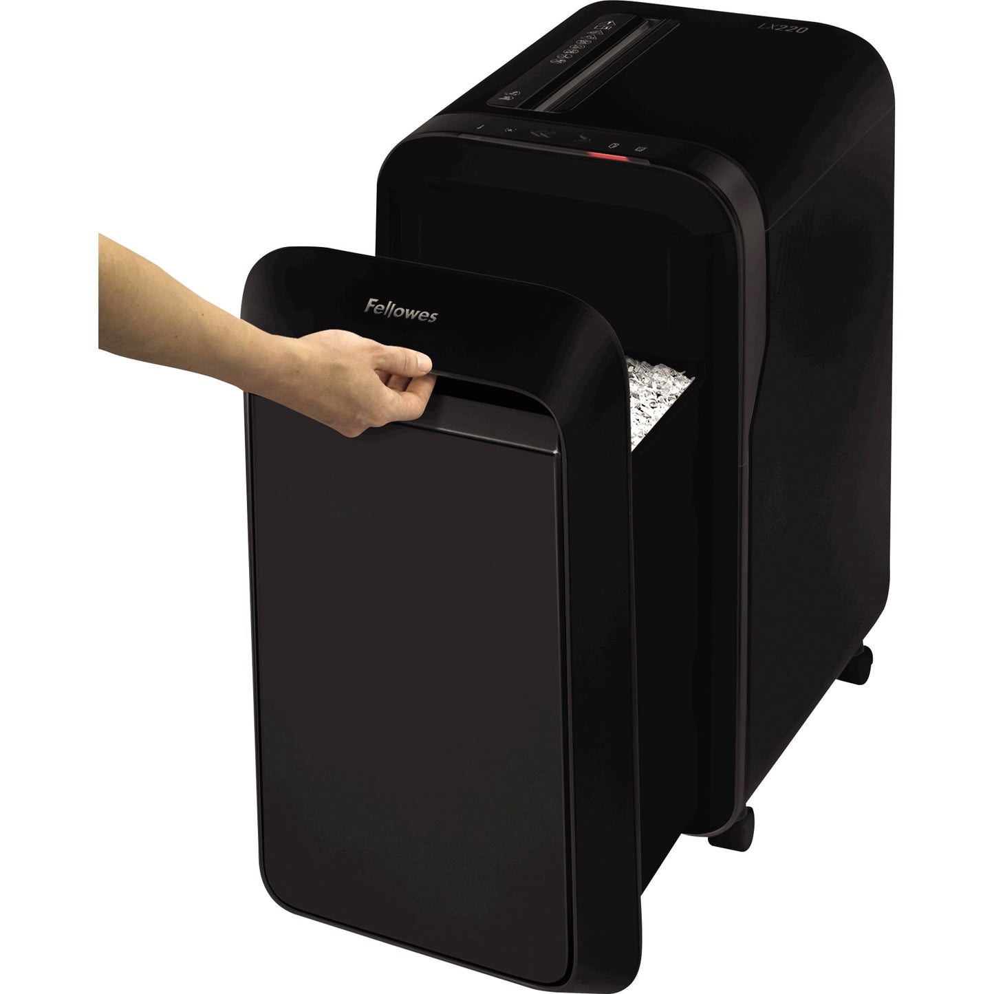 Fellowes® Aktenvernichter Powershred® LX 220 P-4 Papier, Heftklammern, Büroklammern, Kreditkarten Partikelschnitt 20 Bl. schwarz