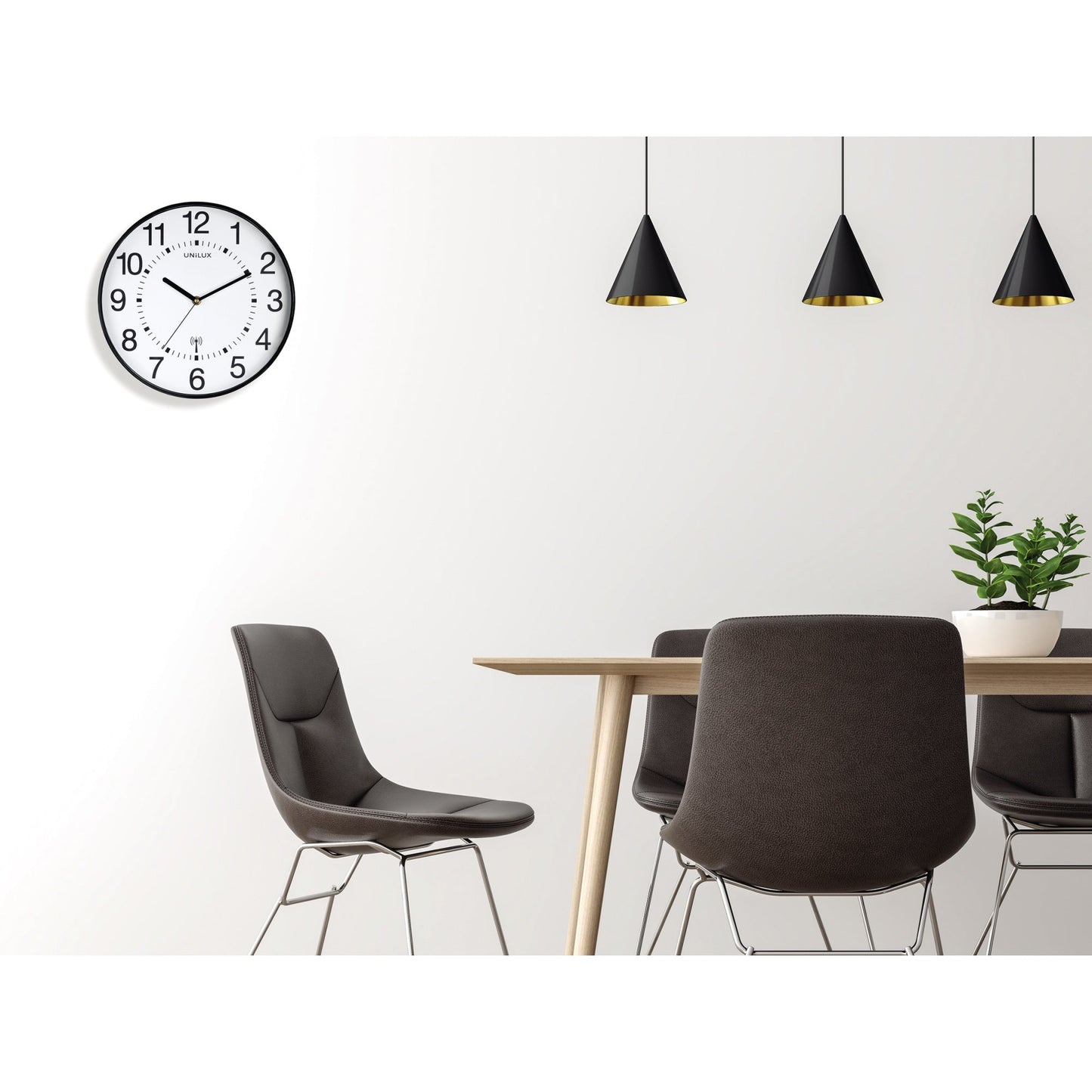 UNILUX Funkuhr Wave 30cm Innenbereich Kunststoff