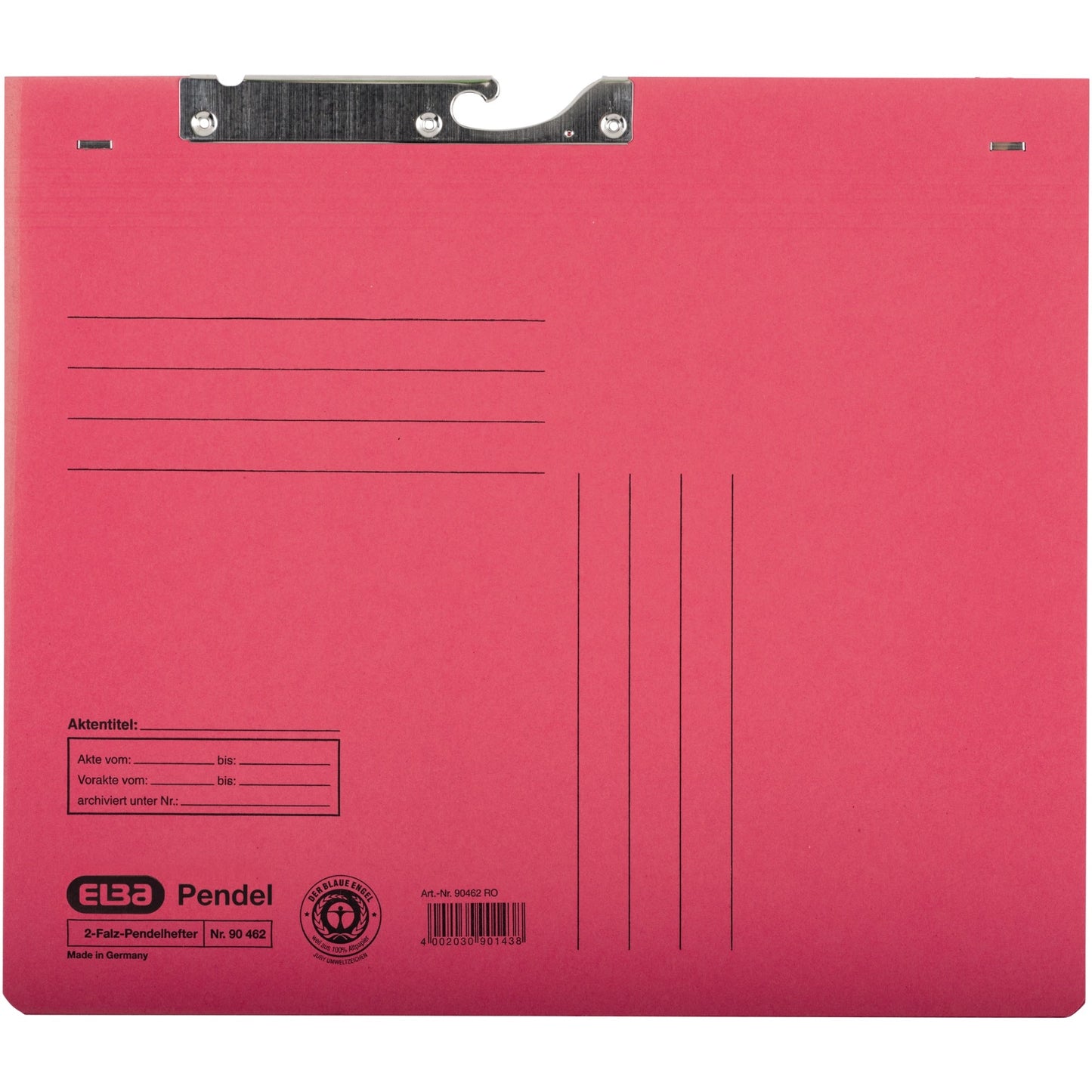 ELBA Pendelhefter DIN A4 320g/m² kaufmännische Heftung, Amtsheftung mit Organisationsaufdruck Manilakarton, recycelt rot