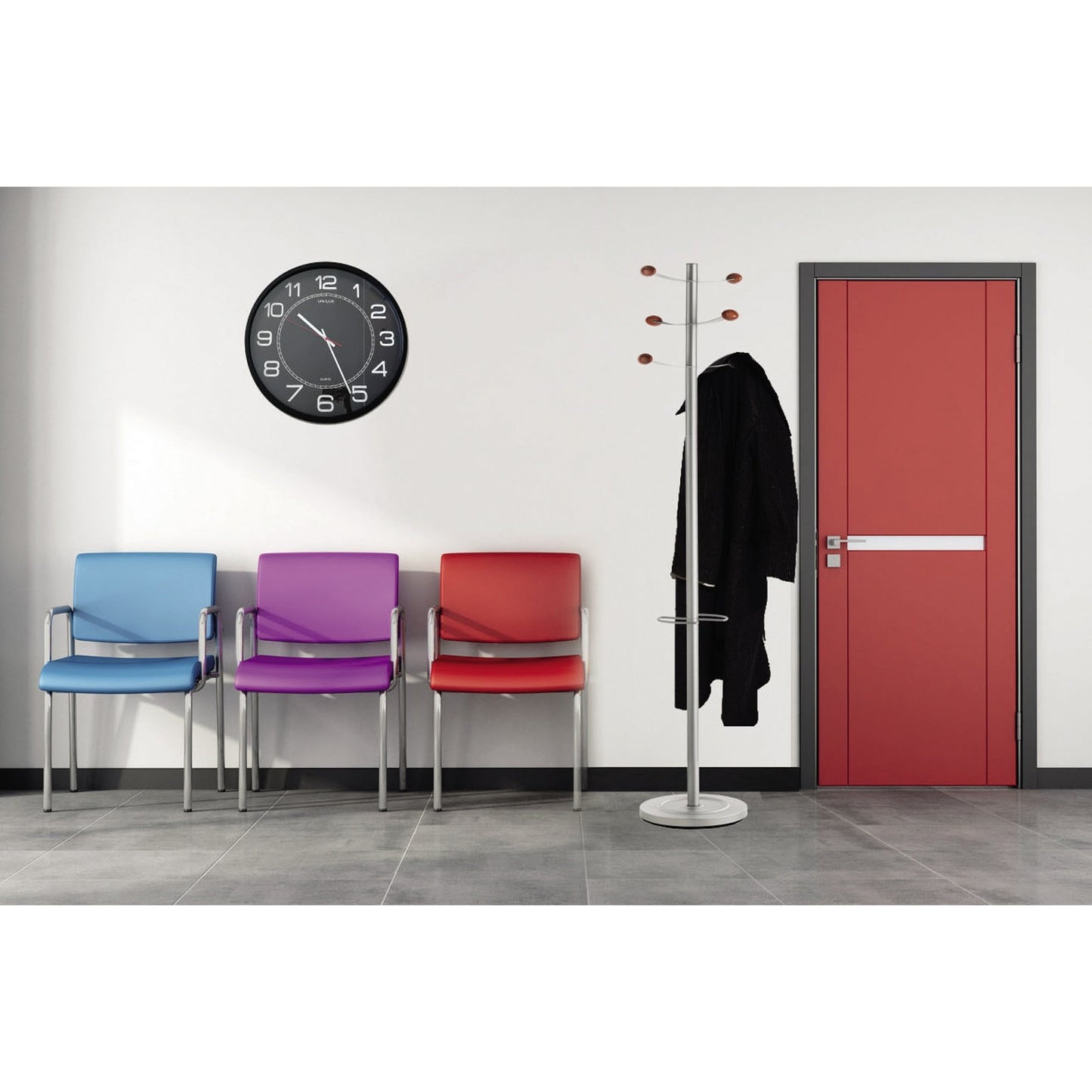 UNILUX Wanduhr Mega 57,5cm Kunststoff schwarz