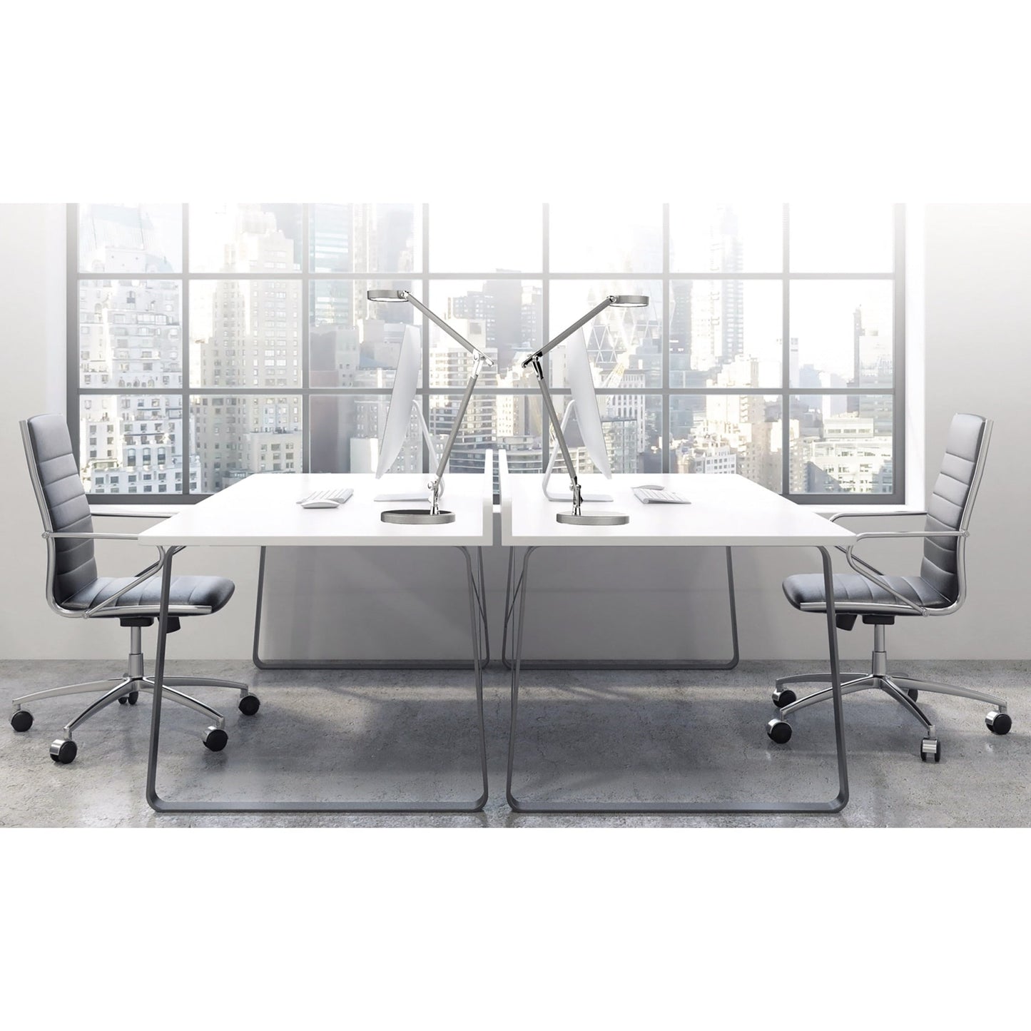 UNILUX Tischleuchte SENZA E 7 kWh/1.000h Netzbetrieb metallgrau