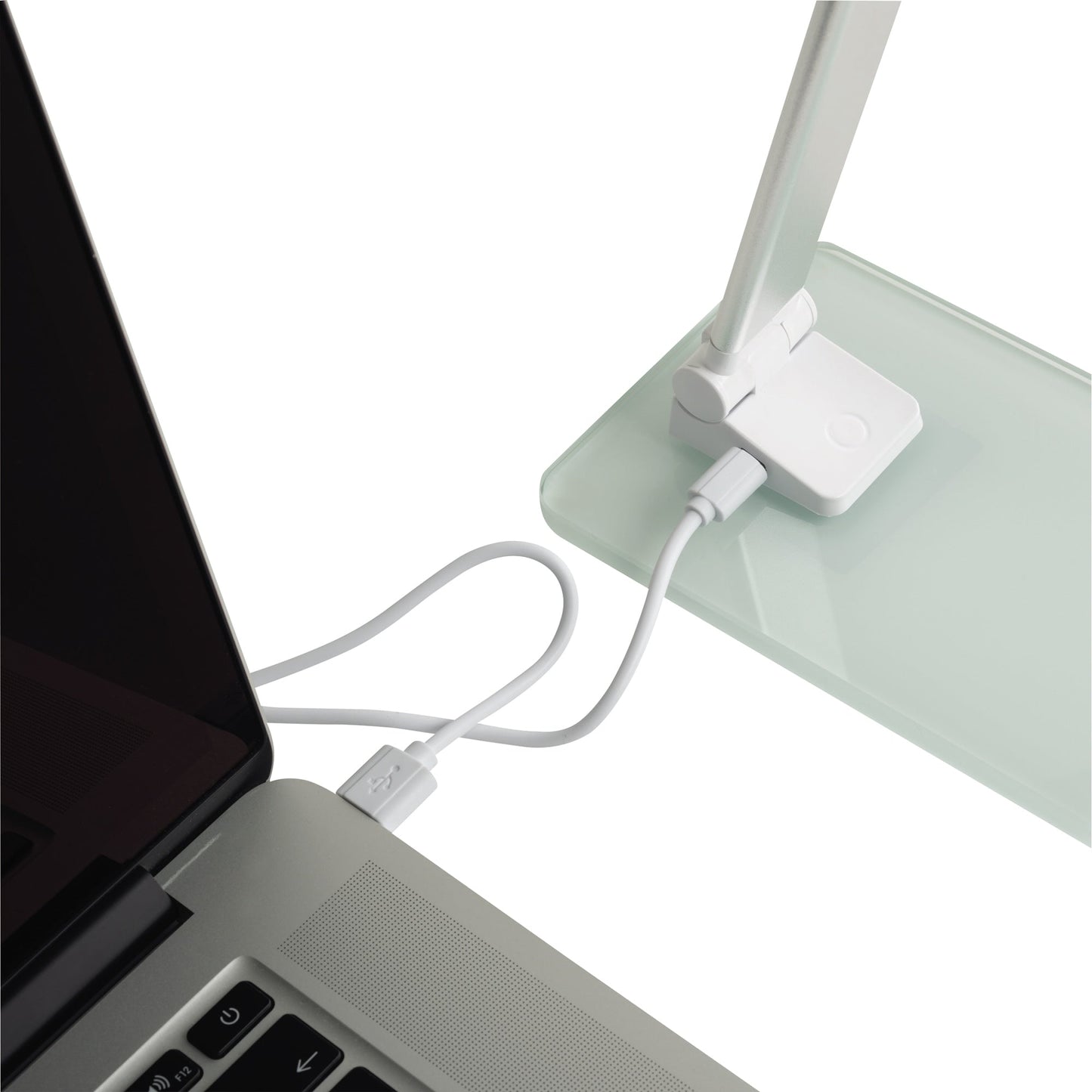 UNILUX Tischleuchte POPY F 5 kWh/1.000h Netzbetrieb, USB weiß/metallgrau