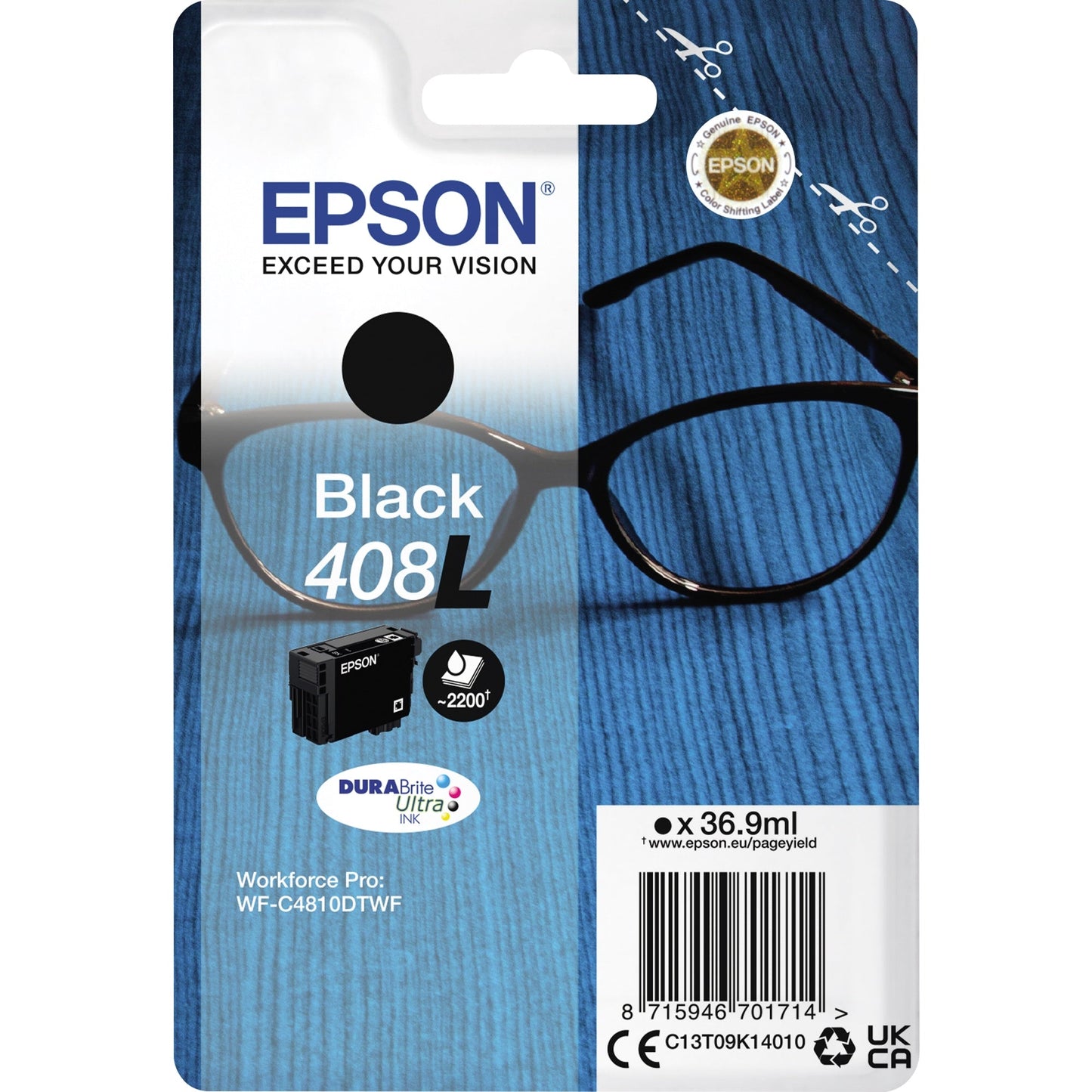 Epson Tintenpatrone Originalzubehör 408L ca. 2.200 Seiten schwarz 36,9ml