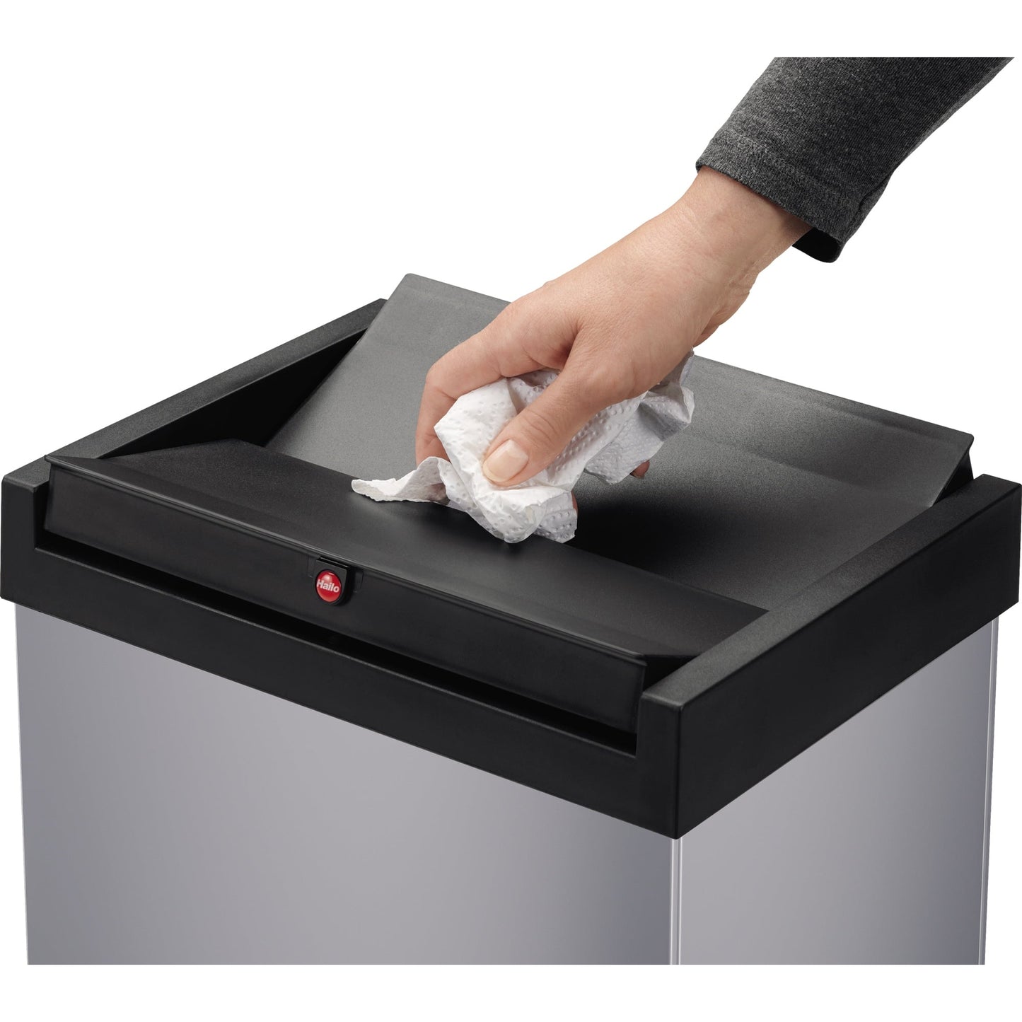 Hailo Abfalleimer Big-Box Swing XL 52l Stahlblech silber 1 Sortierfach