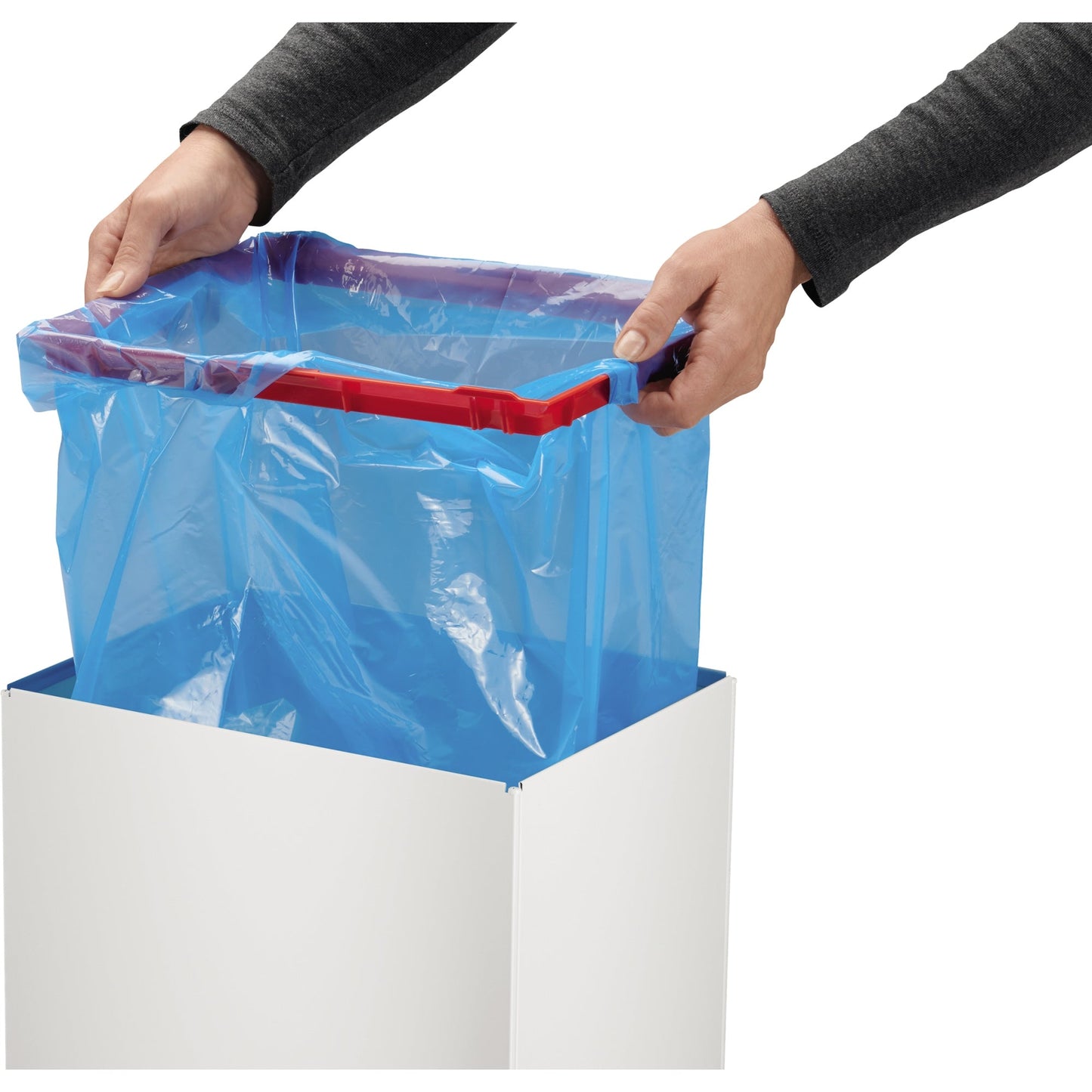 Hailo Abfalleimer Big-Box Swing XL 52l Stahlblech weiß 1 Sortierfach