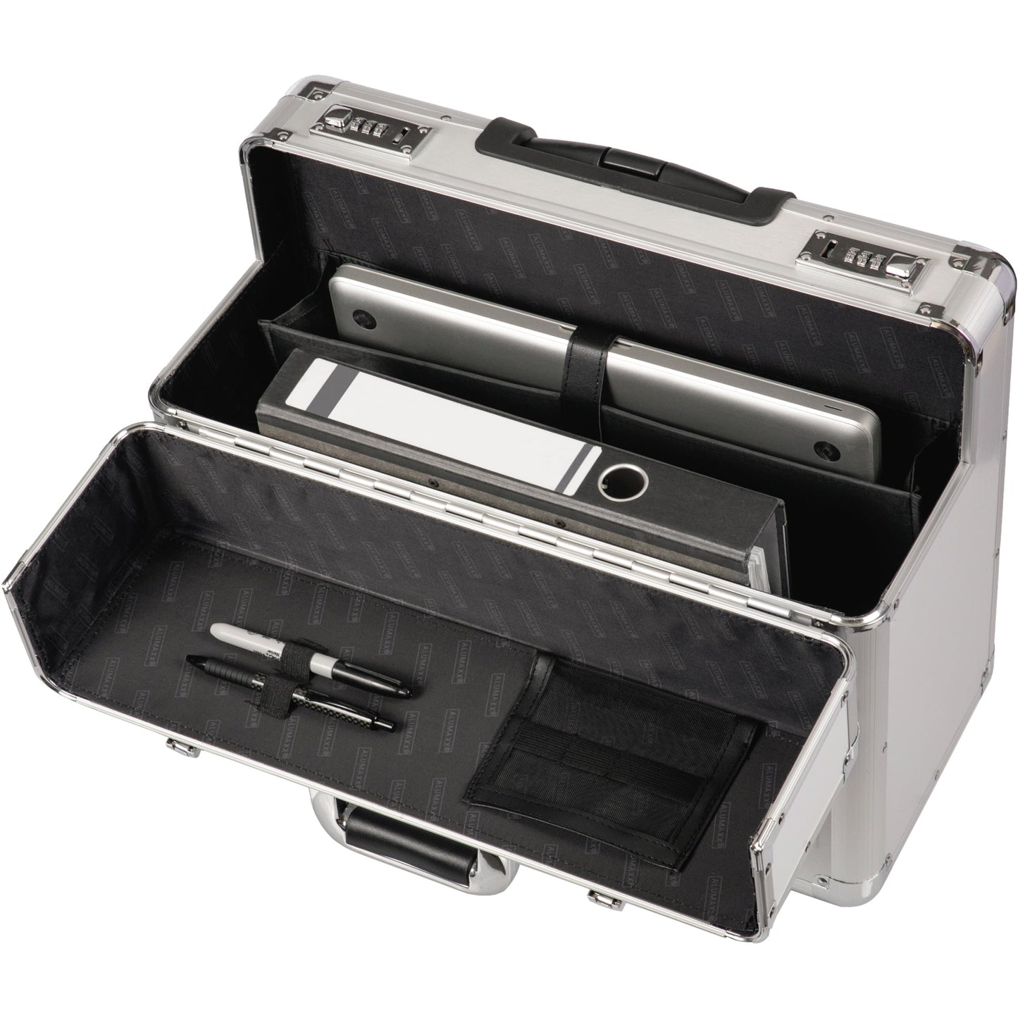 ALUMAXX® Pilotenkoffer OMEGA 48 x 38,5 x 23 cm (B x H x T) Zahlenkombinationsschloss Aluminium silber