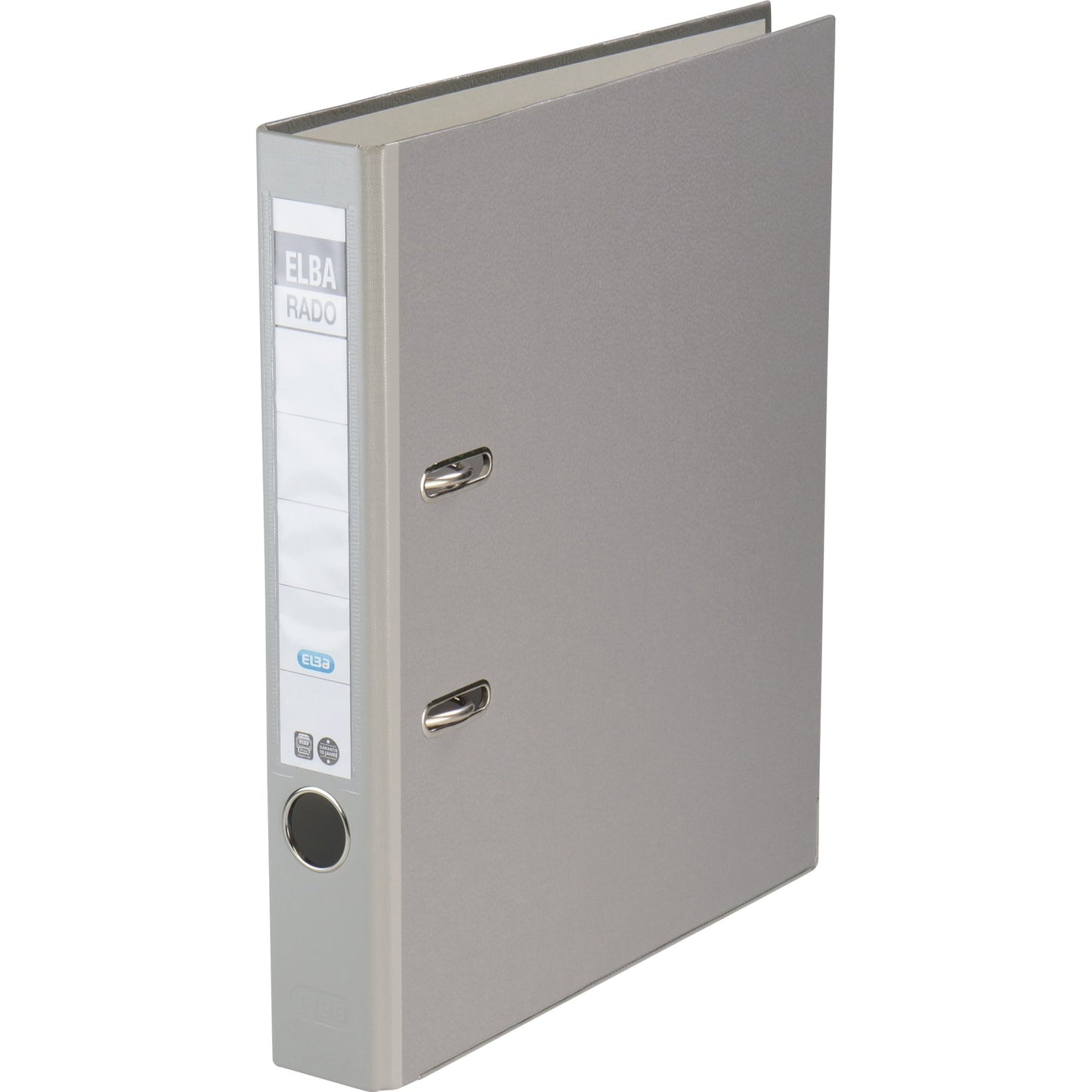 ELBA Ordner rado brillant 50mm DIN A4 Rückenschild: einsteckbar mit Schlitzen Werkstoff: Pappe Material außen: Acrylat/Papier Material innen: Papier grau