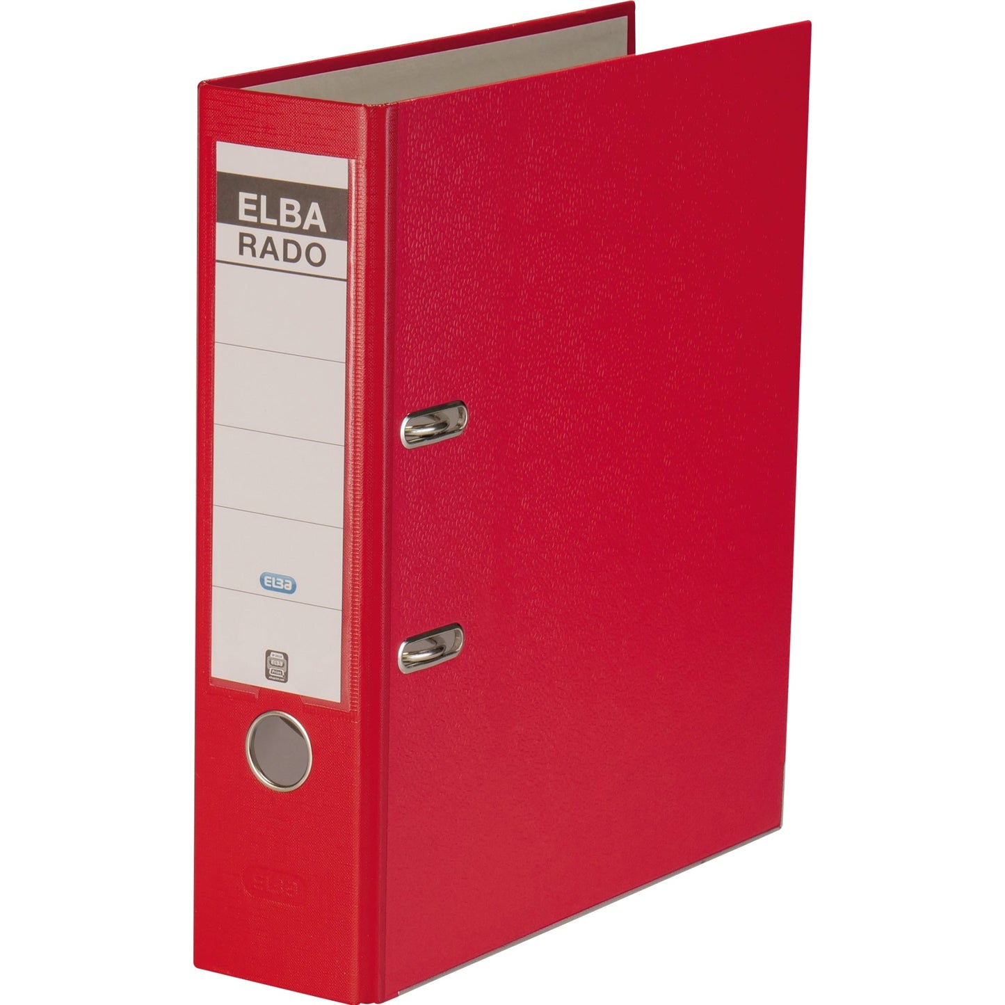 ELBA Ordner rado brillant 80mm DIN A4 Rückenschild: einsteckbar mit Schlitzen Werkstoff: Pappe Material außen: Acrylat/Papier Material innen: Papier rot