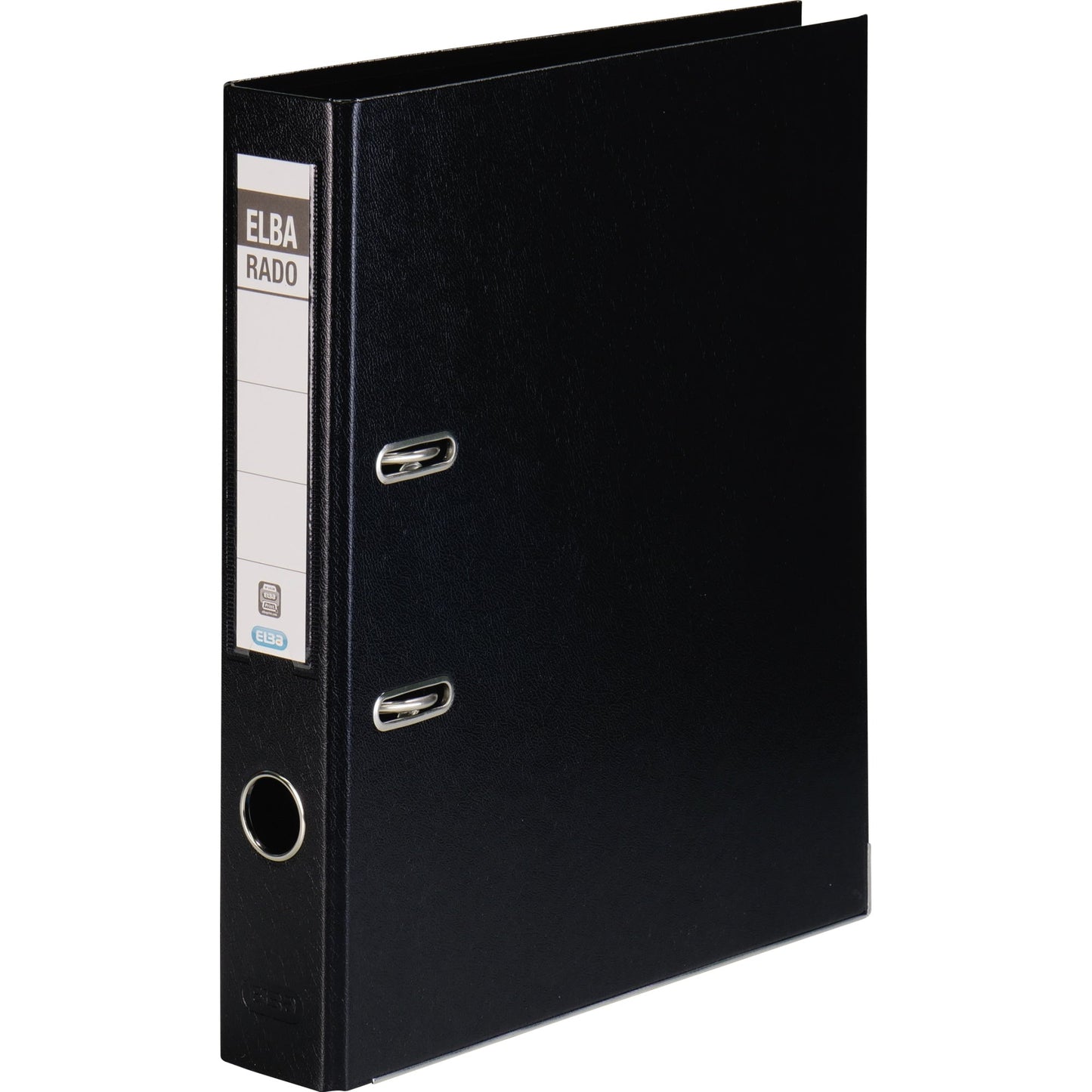 ELBA Ordner rado plast 50mm DIN A4 Rückenschild: einsteckbar mit Schlitzen Werkstoff: Pappe Material außen: PVC Material innen: PVC schwarz