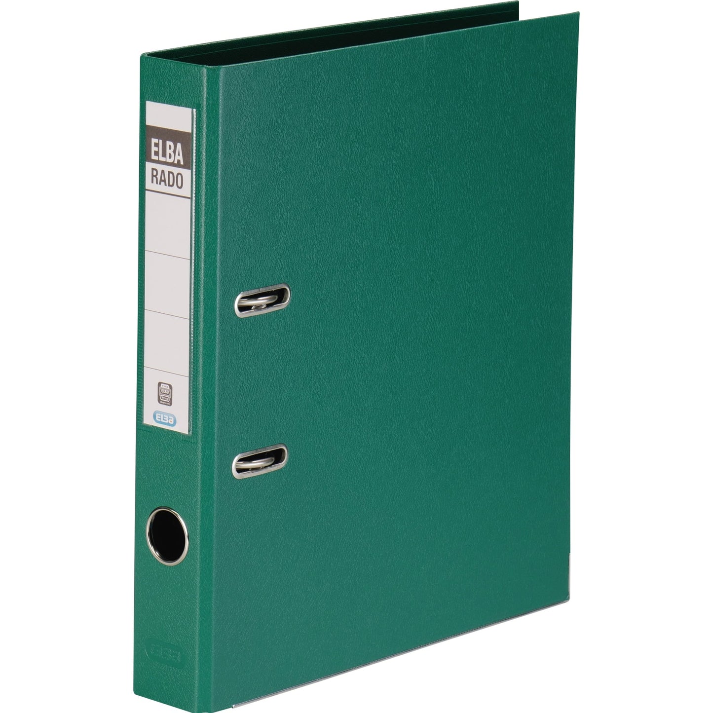 ELBA Ordner rado plast 50mm DIN A4 Rückenschild: einsteckbar mit Schlitzen Werkstoff: Pappe Material außen: PVC Material innen: PVC grün