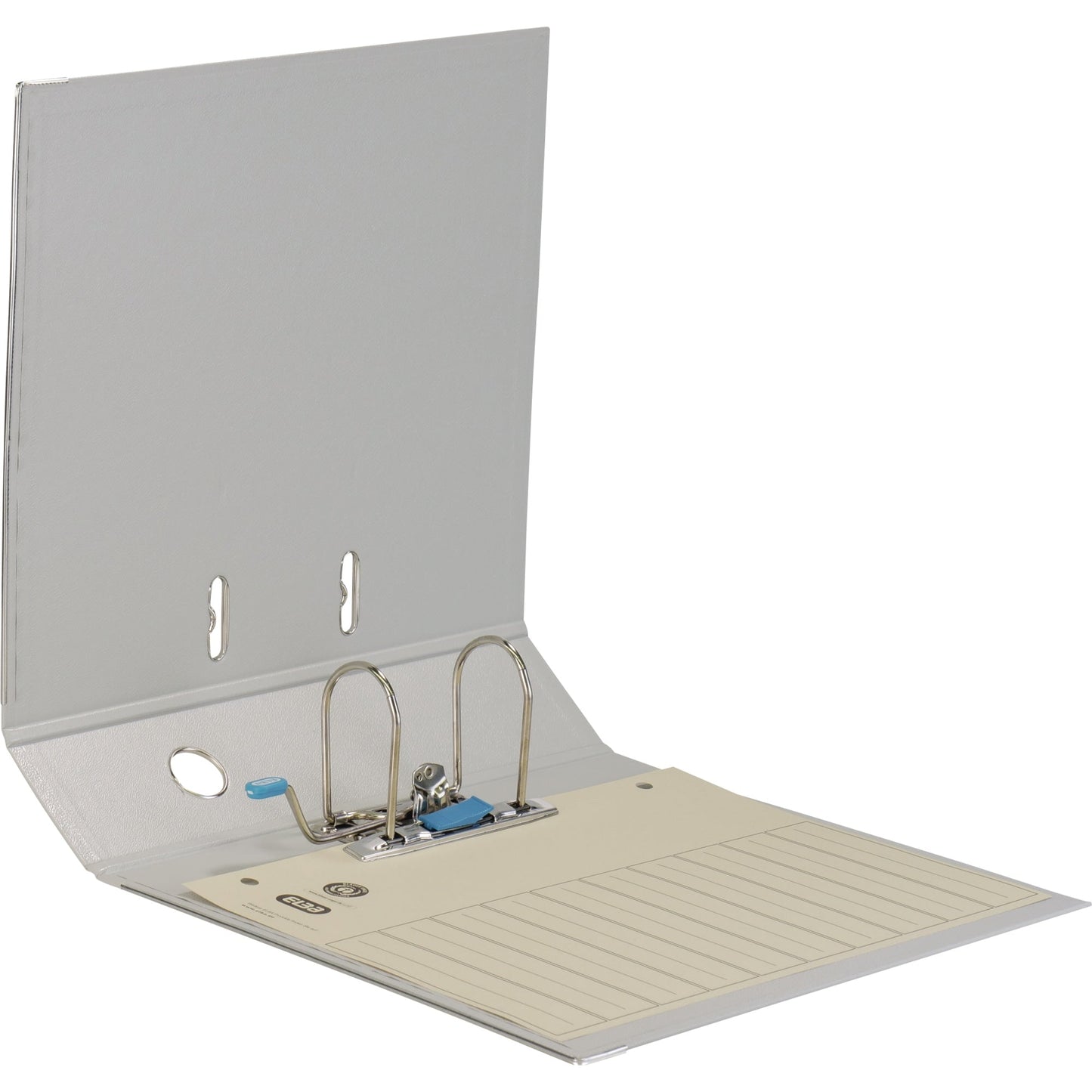ELBA Ordner rado plast 80mm DIN A4 Rückenschild: einsteckbar mit Schlitzen Werkstoff: Pappe Material außen: PVC Material innen: PVC grau
