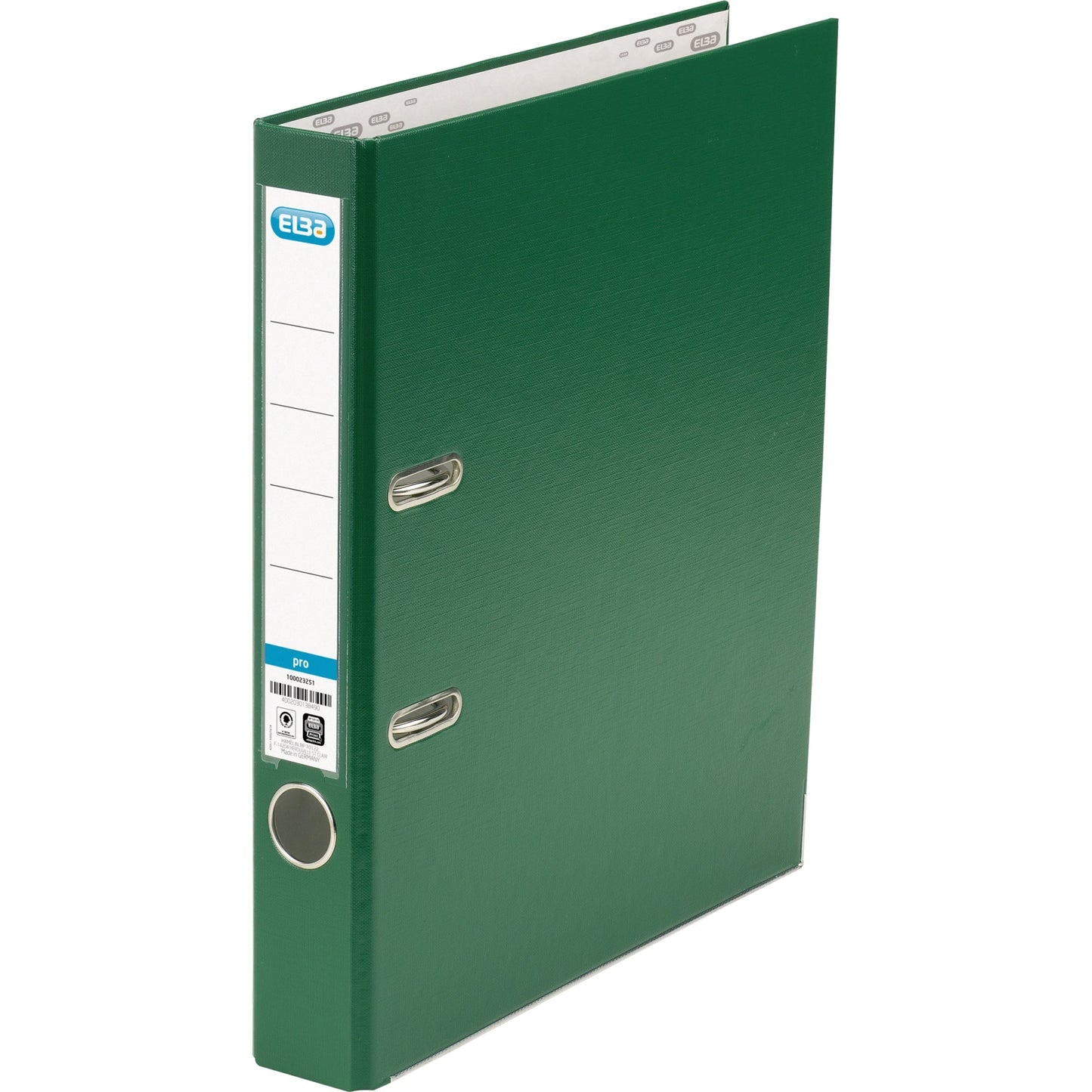 ELBA Ordner smart Pro 50mm DIN A4 Rückenschild: einsteckbar mit Schlitzen Werkstoff: Pappe Material außen: Polypropylen Material innen: Papier grün