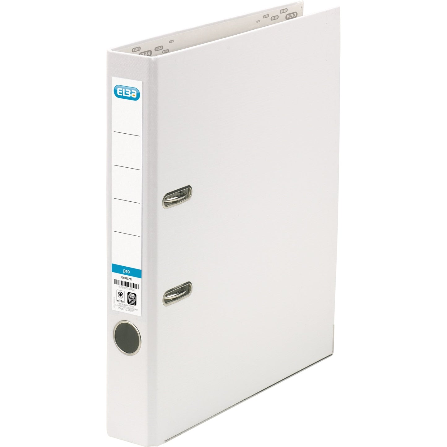 ELBA Ordner smart Pro 50mm DIN A4 Rückenschild: einsteckbar mit Schlitzen Werkstoff: Pappe Material außen: Polypropylen Material innen: Papier weiß