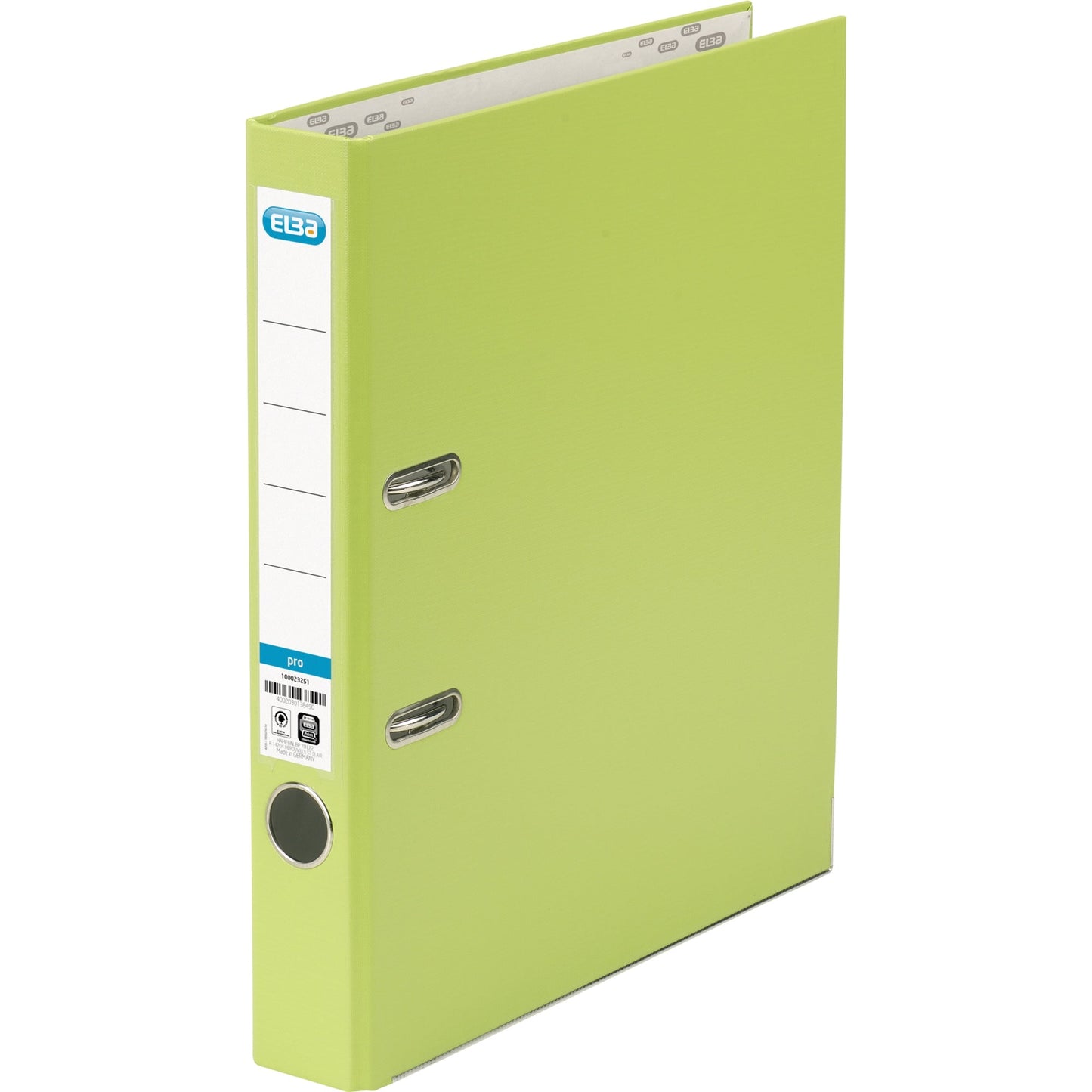 ELBA Ordner smart Pro 50mm DIN A4 Rückenschild: einsteckbar mit Schlitzen Werkstoff: Pappe Material außen: Polypropylen Material innen: Papier hellgrün