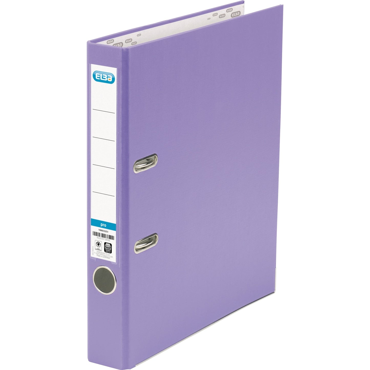 ELBA Ordner smart Pro 50mm DIN A4 Rückenschild: einsteckbar mit Schlitzen Werkstoff: Pappe Material außen: Polypropylen Material innen: Papier violett
