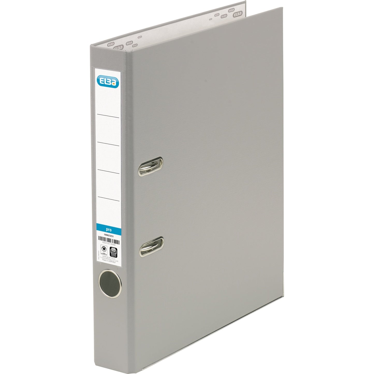 ELBA Ordner smart Pro 50mm DIN A4 Rückenschild: einsteckbar mit Schlitzen Werkstoff: Pappe Material außen: Polypropylen Material innen: Papier grau
