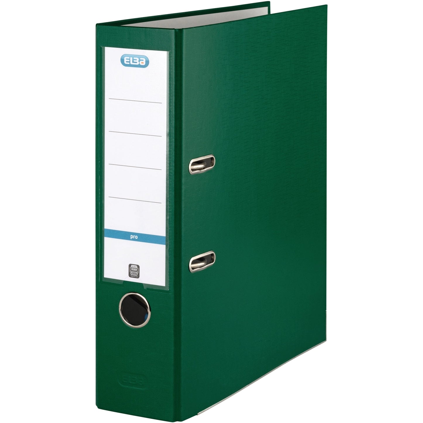 ELBA Ordner smart Pro 80mm DIN A4 Rückenschild: einsteckbar mit Schlitzen Werkstoff: Pappe Material außen: Polypropylen Material innen: Papier grün