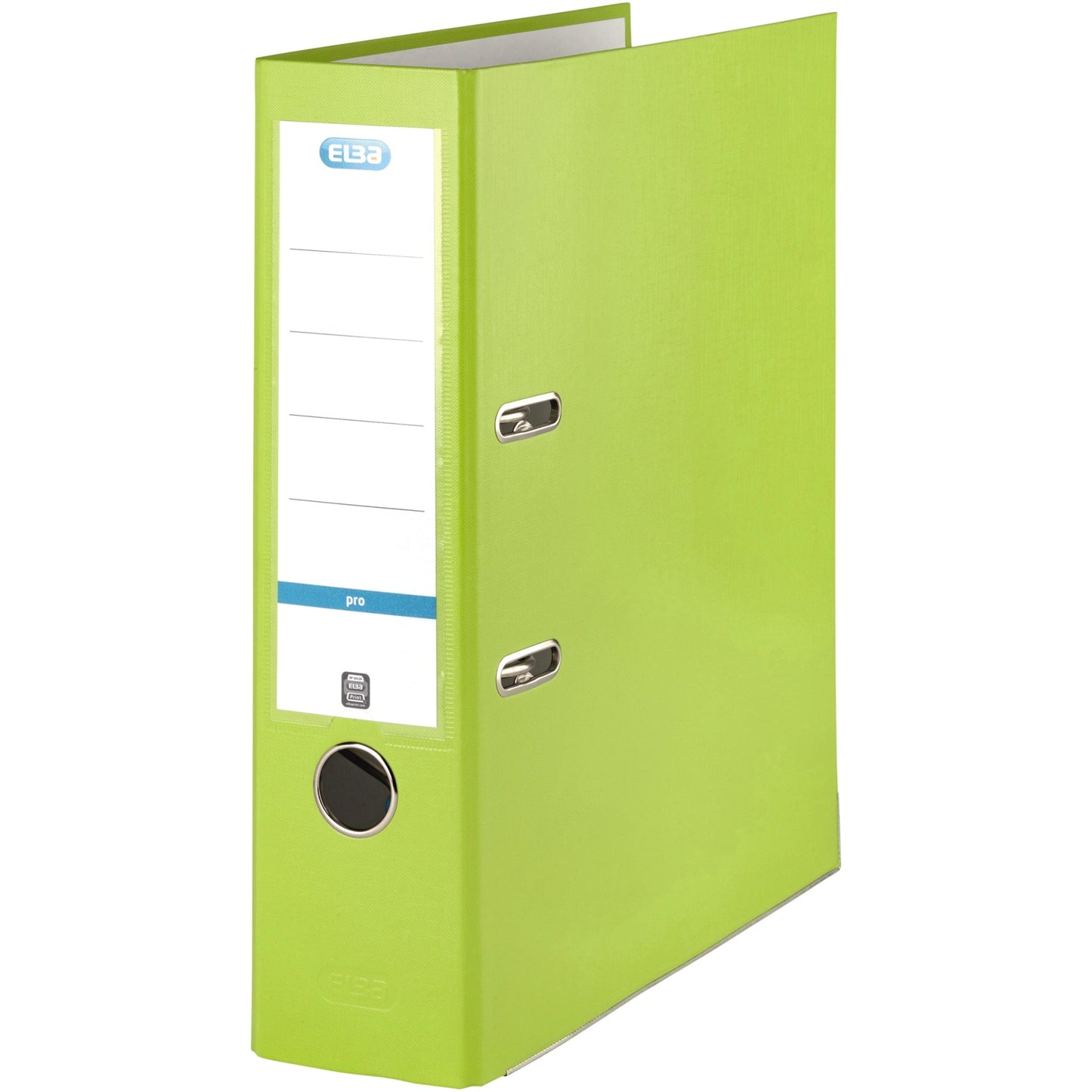 ELBA Ordner smart Pro 80mm DIN A4 Rückenschild: einsteckbar mit Schlitzen Werkstoff: Pappe Material außen: Polypropylen Material innen: Papier hellgrün
