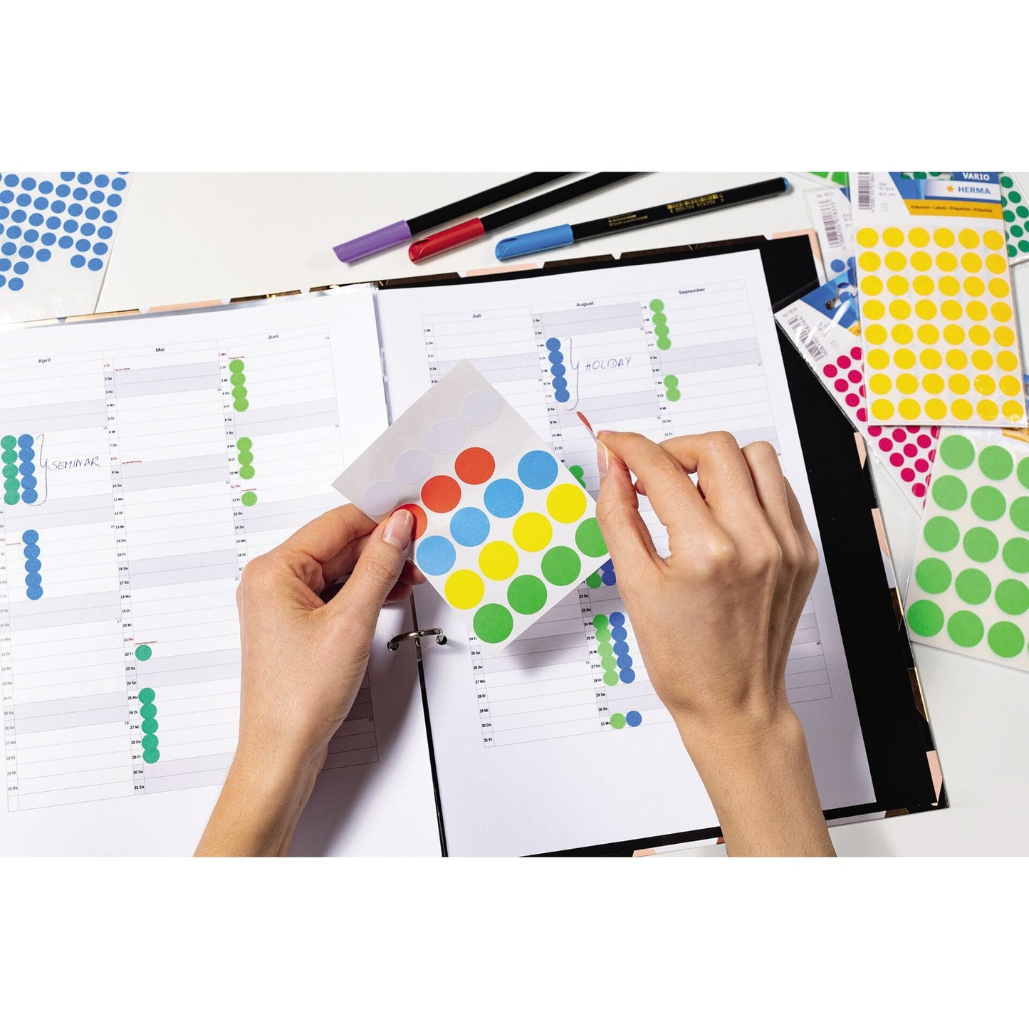HERMA Markierungspunkt 19mm Papier blau 1.280 Etik./Pack.