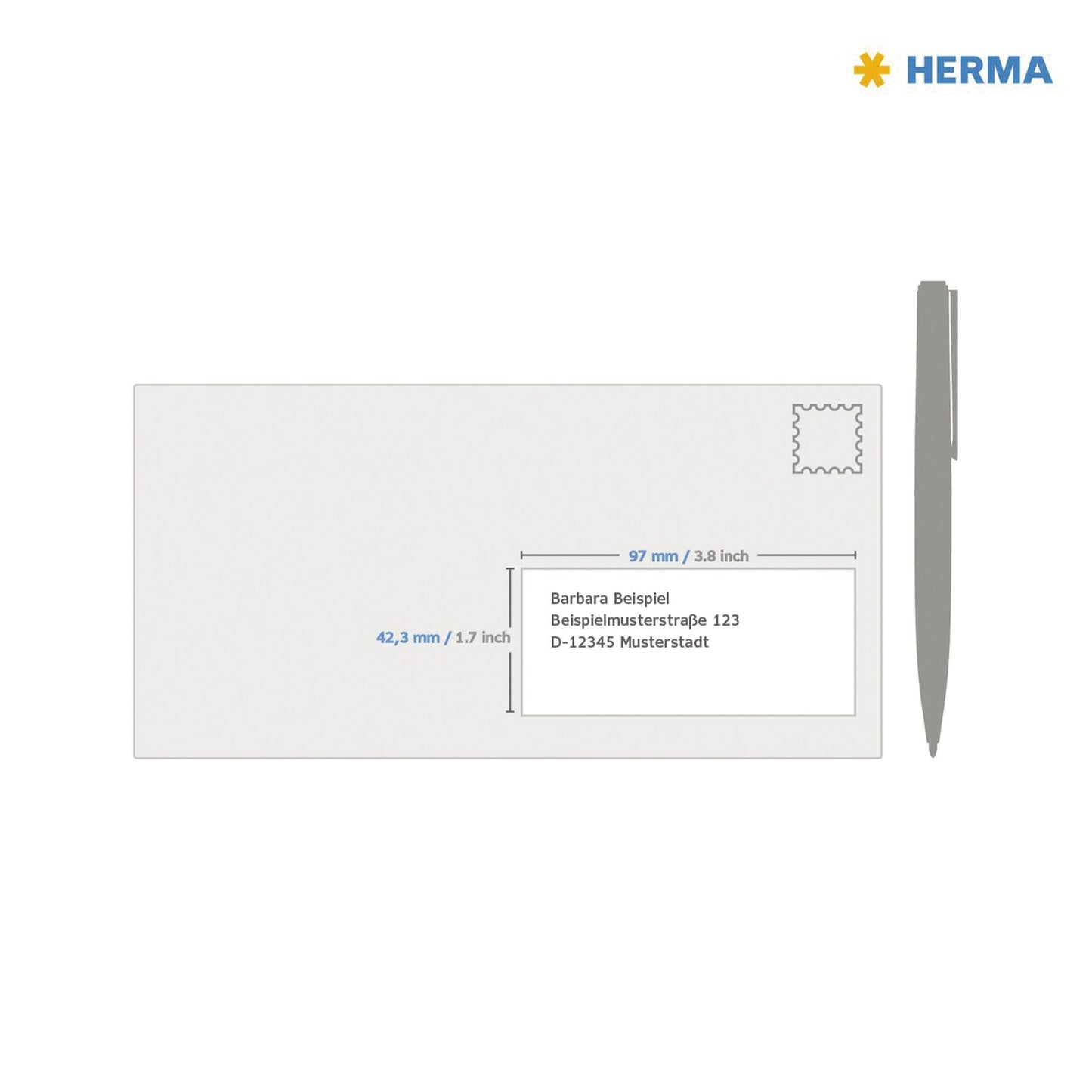 HERMA Folienetikett 97 x 42,3 mm (B x H) transparent 300 Etik./Pack.