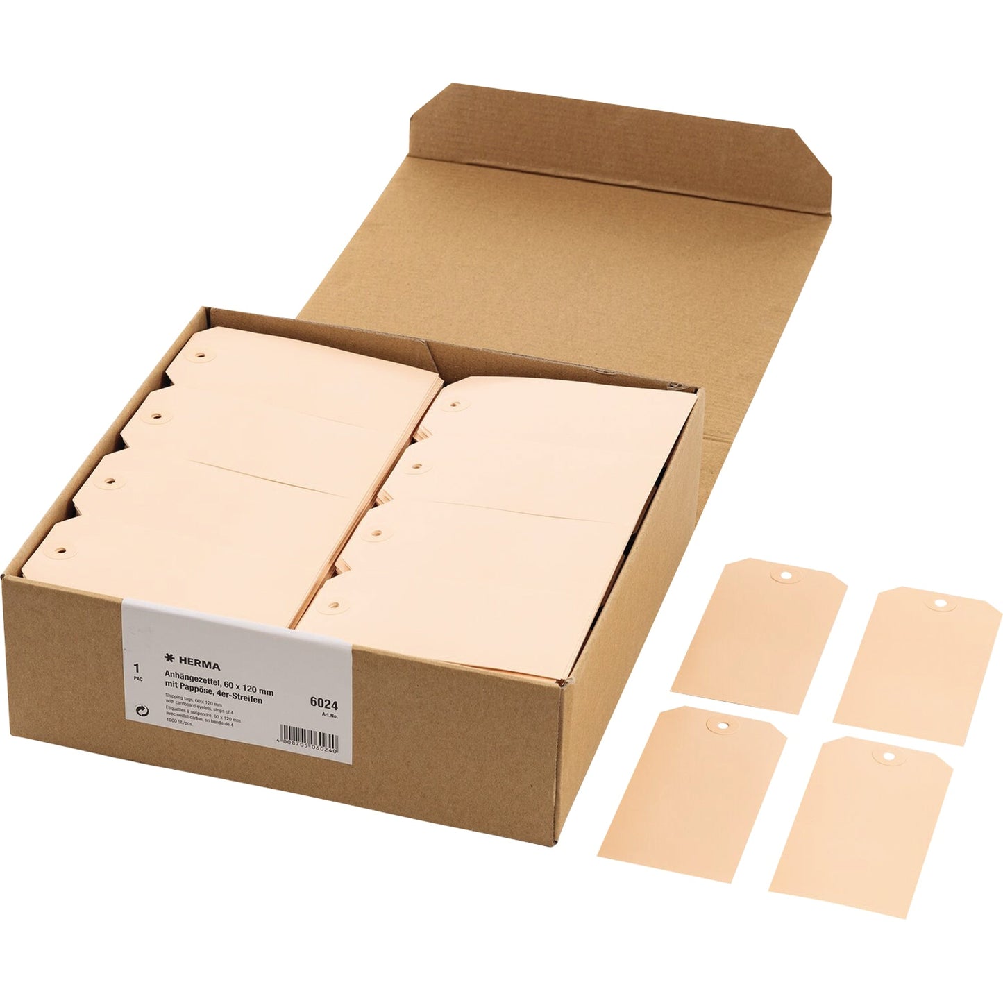 HERMA Hängeetikett 60 x 120 mm (B x H) Karton braun 1.000 Etik./Pack.