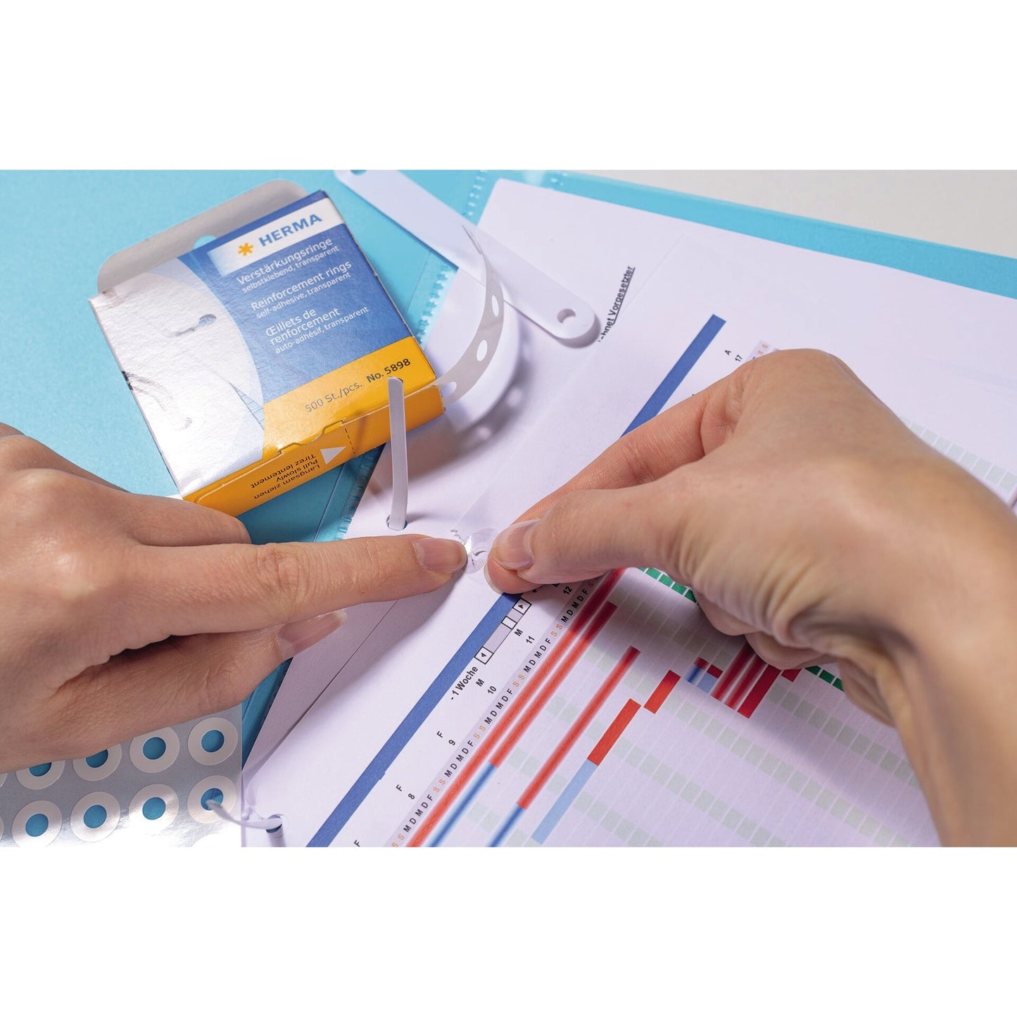 HERMA Lochverstärkungsringe 12mm transparent 500 St./Pack.