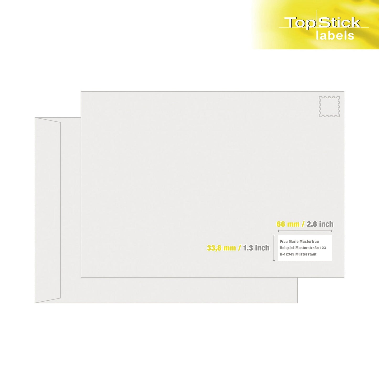 Universaletikett TopStick 66 x 33,8 mm (B x H) nicht wieder ablösbar Papier weiß 2.400 Etik./Pack.