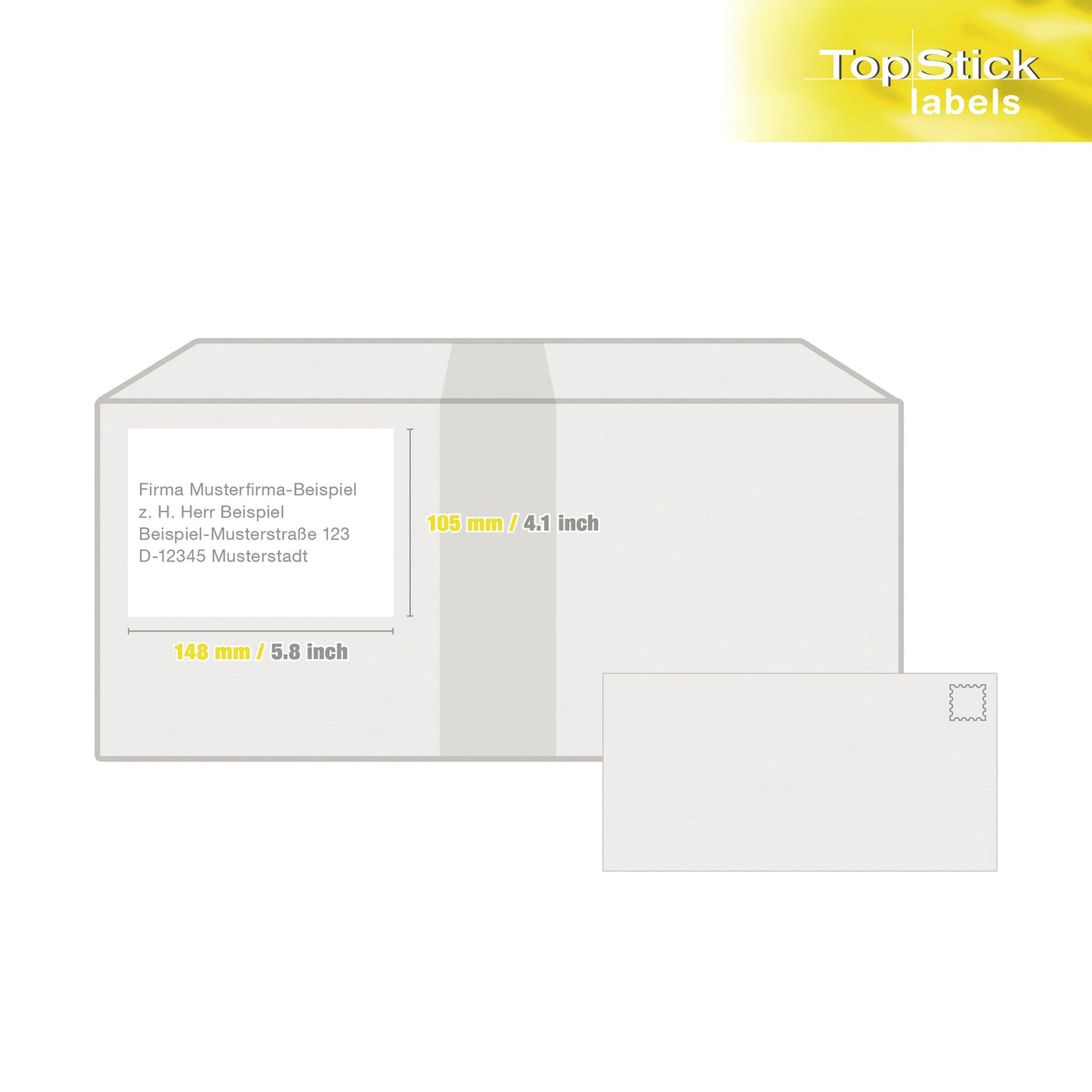Universaletikett TopStick 105 x 148 mm (B x H) nicht wieder ablösbar Papier weiß 400 Etik./Pack.