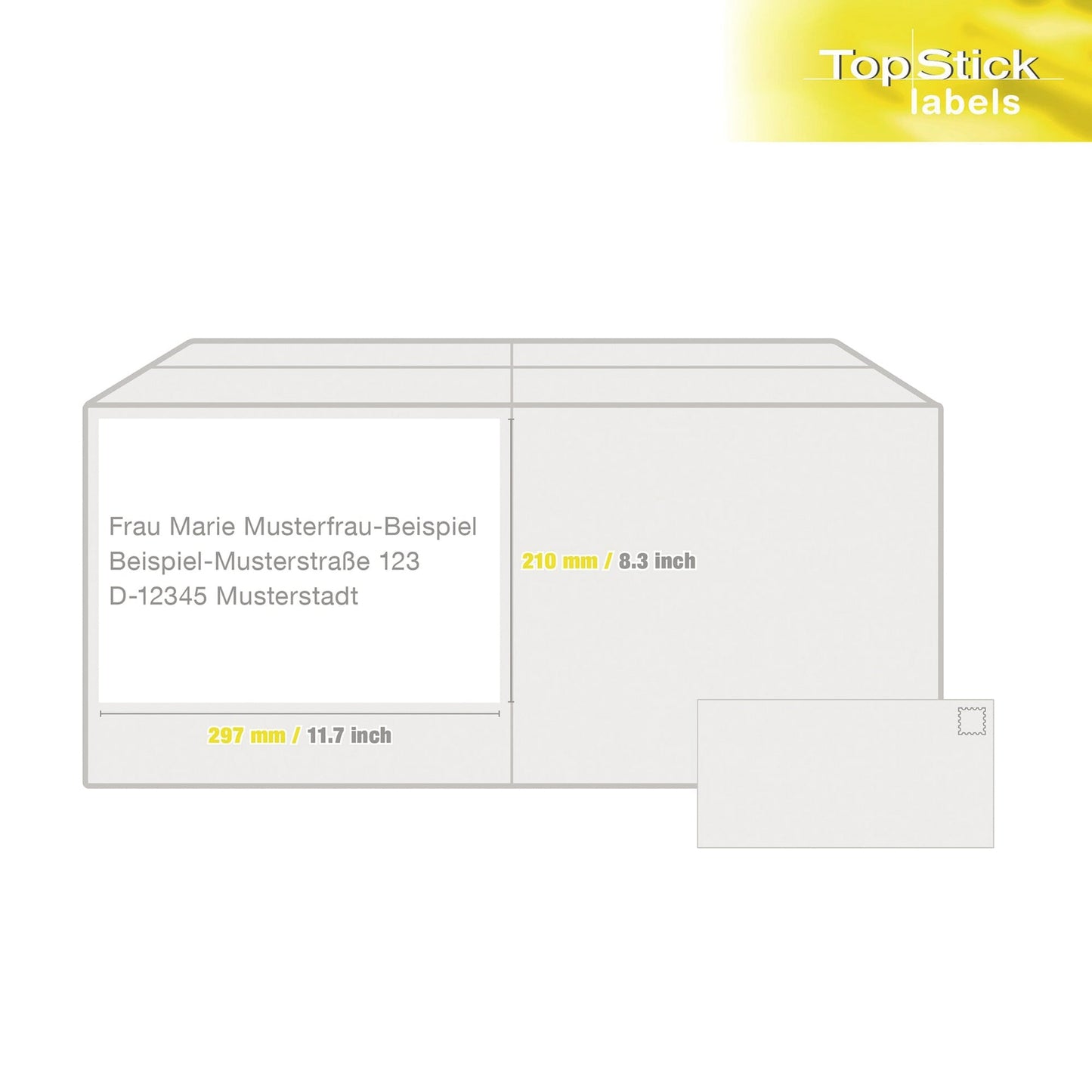 Universaletikett TopStick 210 x 297 mm (B x H) nicht wieder ablösbar Papier weiß 100 Etik./Pack.