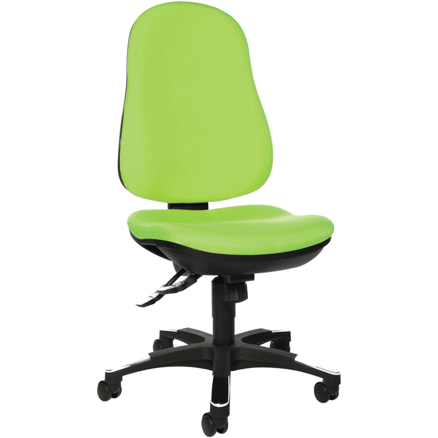 TOPSTAR Bürodrehstuhl Trend SY 10 42-55cm Punktsynchronmechanik Rolle hart gebremst (für Teppichboden) optionales Zubehör: Ringarmlehne A1(B) 7101 CHR Polyamid grün