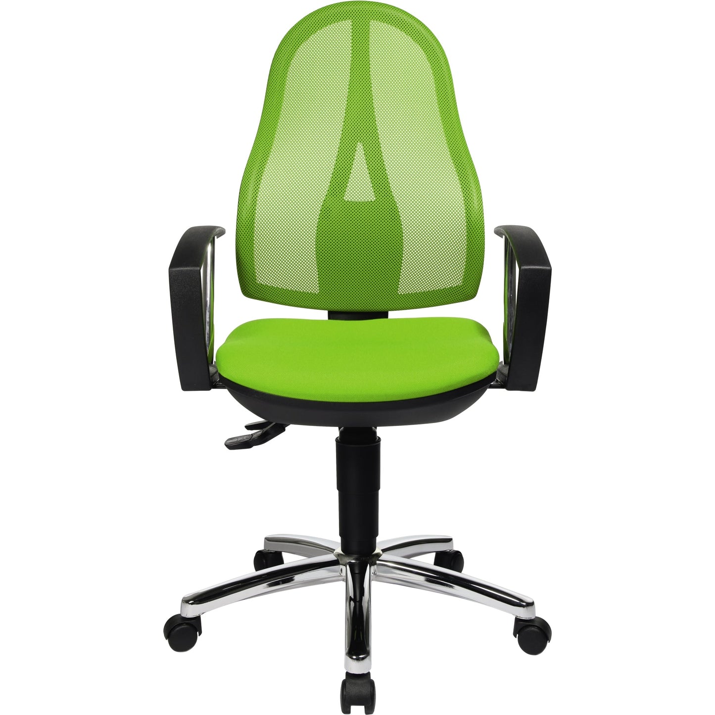 TOPSTAR Bürodrehstuhl Open Point® P Plus 43-51cm Permanentkontaktmechanik Rolle hart gebremst (für Teppichboden) Stahl, verchromt apfelgrün