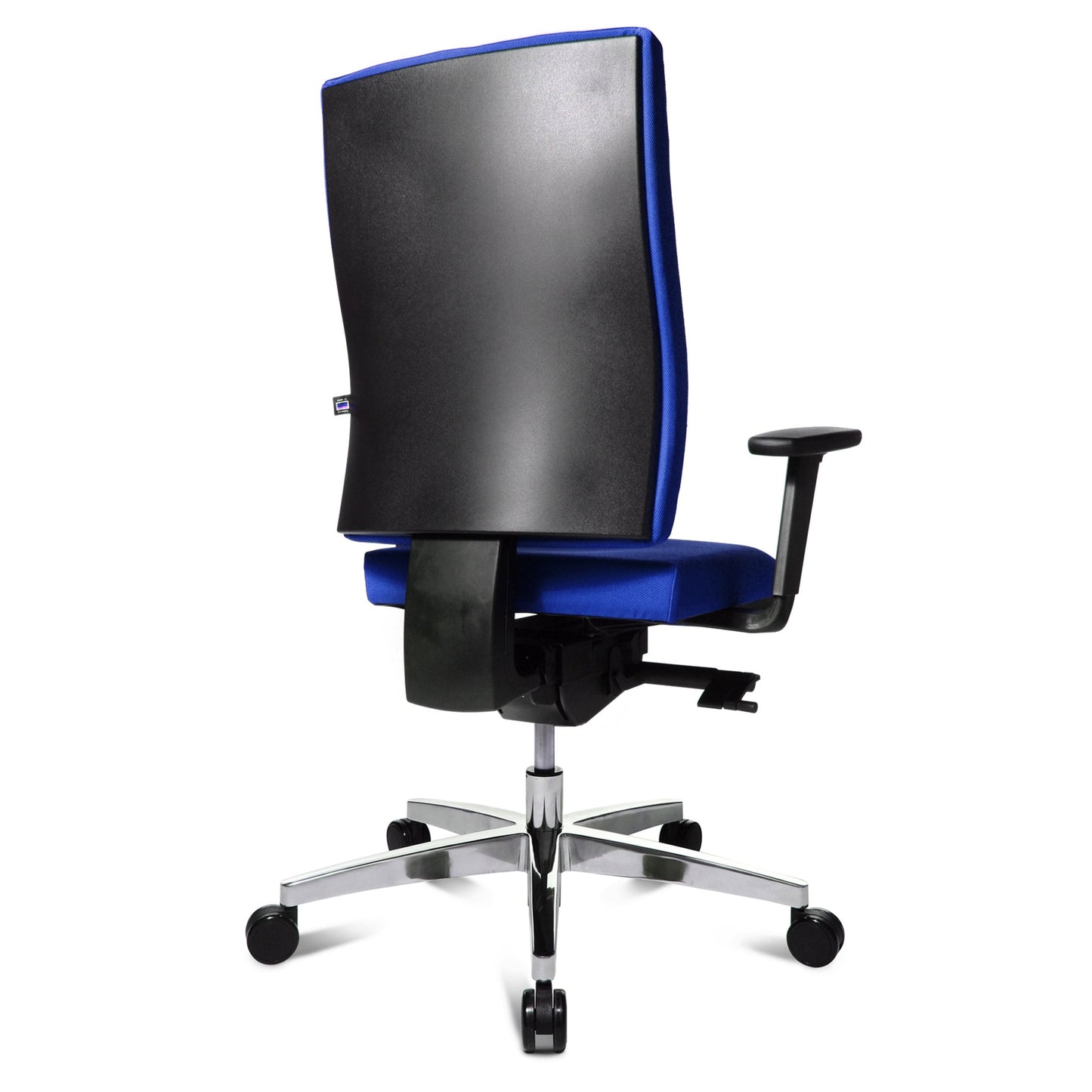 TOPSTAR Bürodrehstuhl Profi Star 15 42-51cm Punktsynchronmechanik Rolle hart gebremst (für Teppichboden) Aluminium, poliert blau