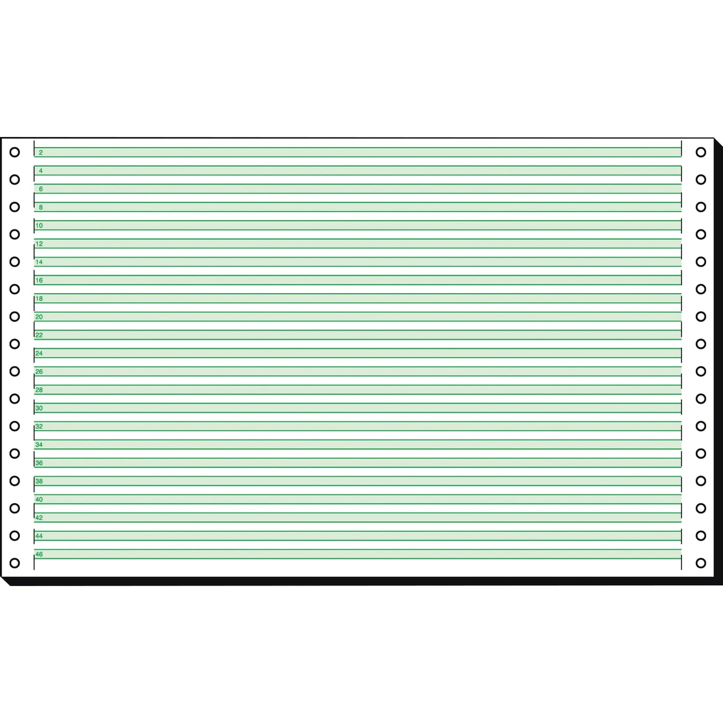 SIGEL Computerpapier DIN A4 quer grüne Rasterbalken/Leselinien 60g/m² elementar chlorfrei gebleicht, holzfrei Längsperforation grün/weiß 2.000 Bl./Pack.