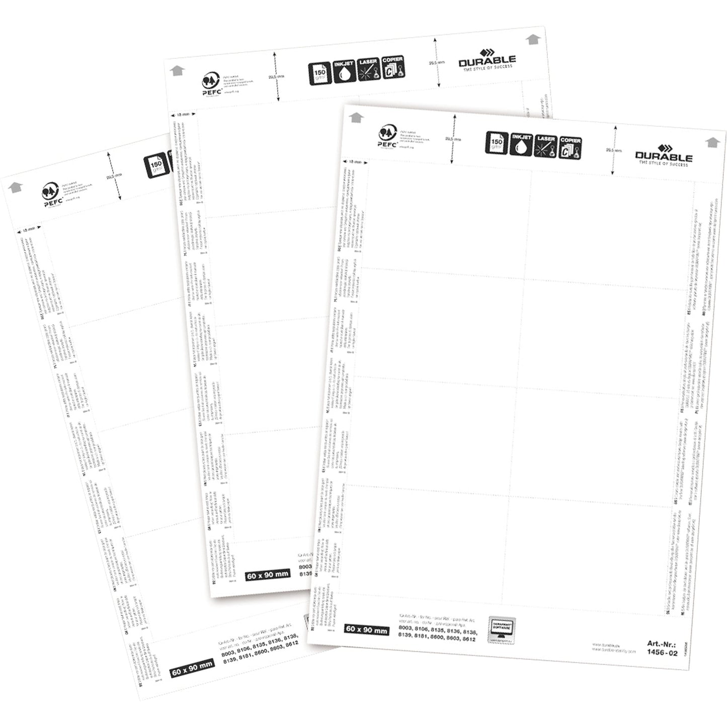 DURABLE Einsteckschild BADGEMAKER® 90 x 60 mm (B x H) 150g/m² Karton weiß 160 St./Pack.