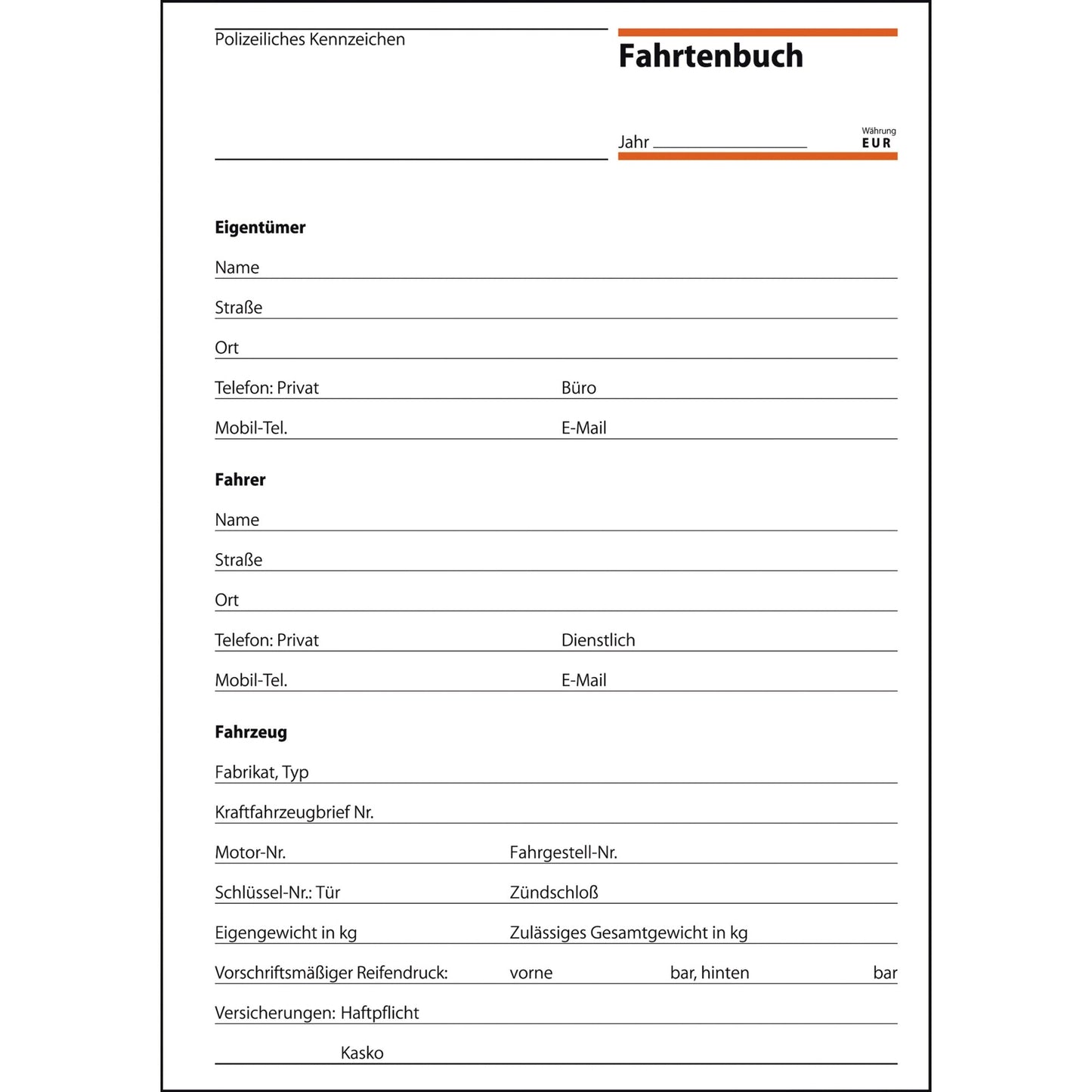 SIGEL Fahrtenbuch FA 514 DIN A5 PKW, LKW grün 32 Bl.