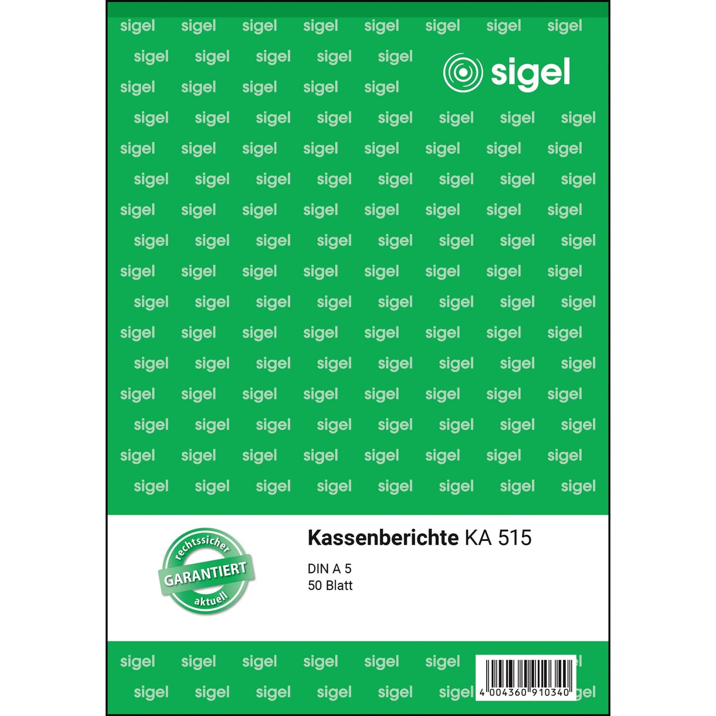 SIGEL Kassenbericht KA 515 DIN A5 50 Bl.