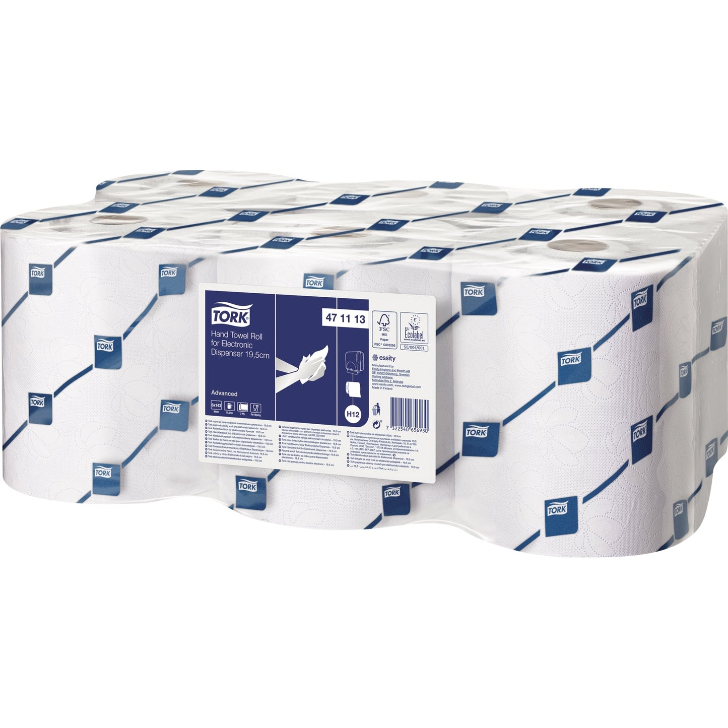 Tork Handtuchrolle Advanced 19,5 cm x 143 m (B x L) Tissue weiß 6 Rl./Pack.