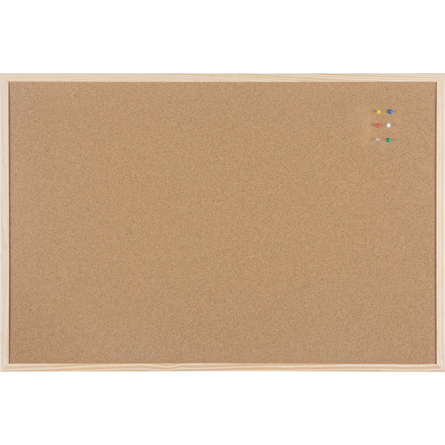 Bi-office Pinnwand Basic Maße der Oberfläche: 90 x 60 cm (B x H) Kork Material des Rahmens: Kiefernholz braun