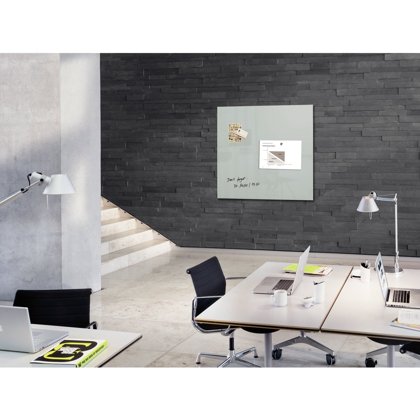 SIGEL Glasboard Artverum 100 x 100 x 1,8 cm (B x H x T) Tafel magnethaftend inkl. 2 extra starke SuperDym-Magnete Sicherheitsglas grau