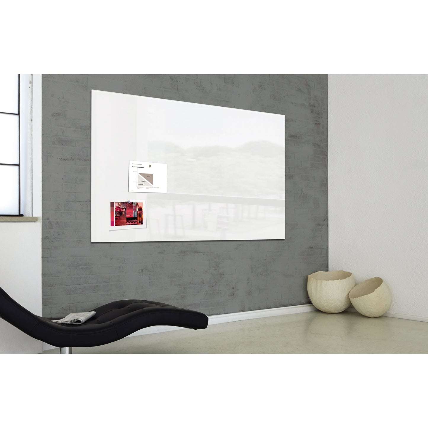 SIGEL Glasboard Artverum 180 x 120 x 1,8 cm (B x H x T) Tafel magnethaftend inkl. 2 extra starke SuperDym-Magnete Sicherheitsglas super-weiß