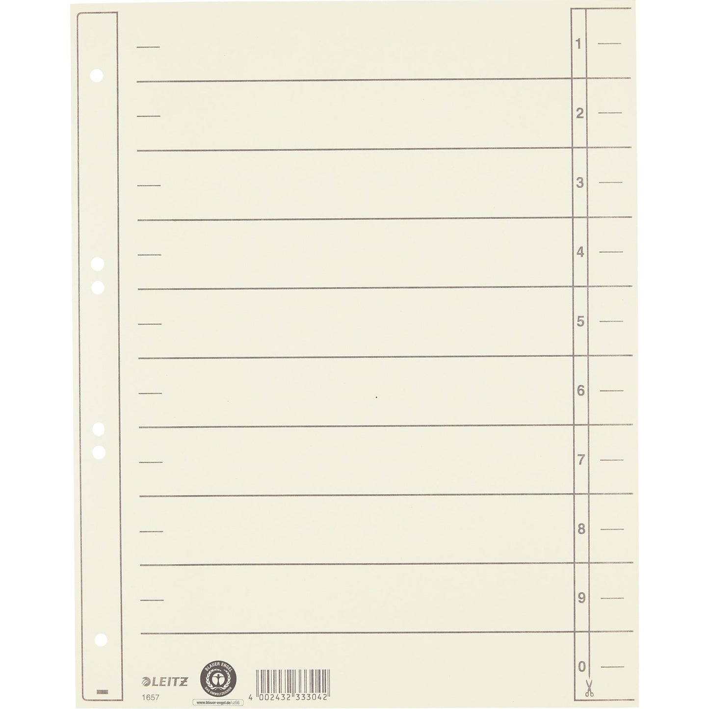 Leitz Trennblatt DIN A4, Überbreite Kraftkarton, 100 % recycelt chamois 100 St./Pack.