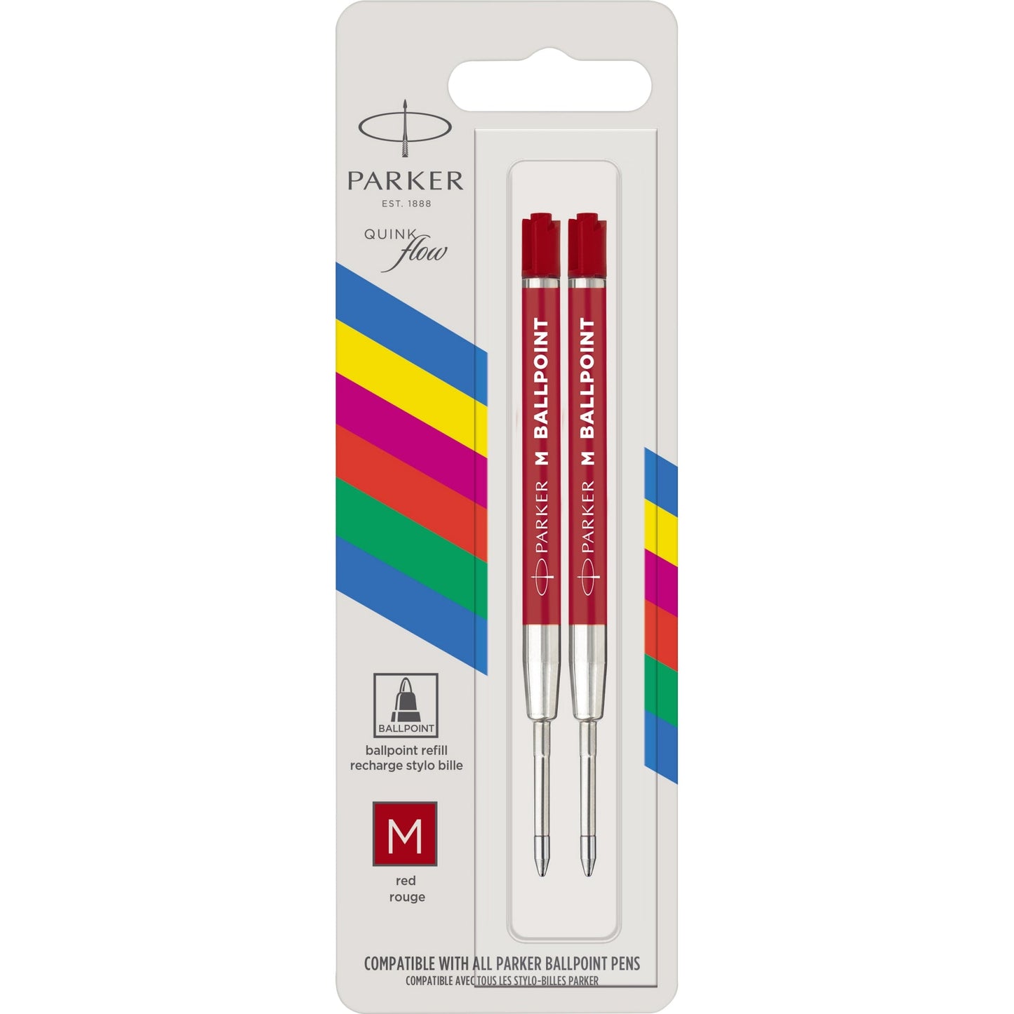 Parker Kugelschreibermine Basic M rot dokumentenecht 2 St./Pack.