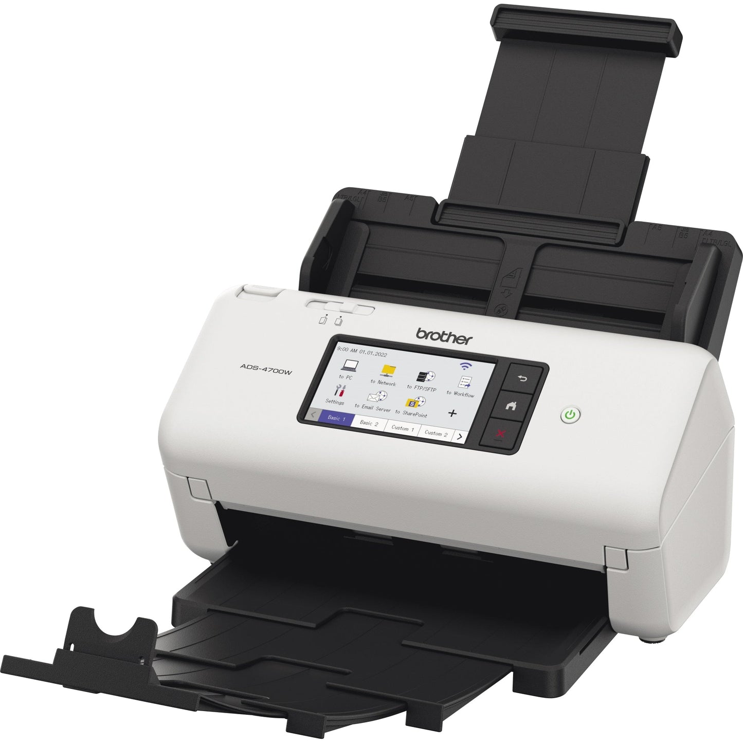 Brother Scanner ADS-4700W 29,9 x 21,6 x 19 cm (B x H x T) 40 Seiten/Min. simplex, 80 Bilder/Min. duplex 600 x 600dpi