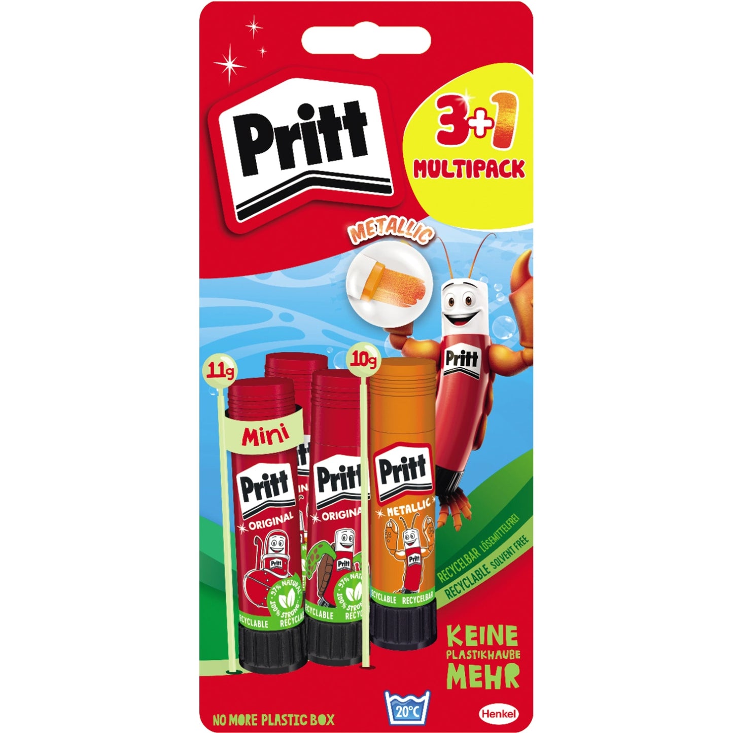 Pritt Klebestift Original nicht nachfüllbar 3 x 11 g/Pack.