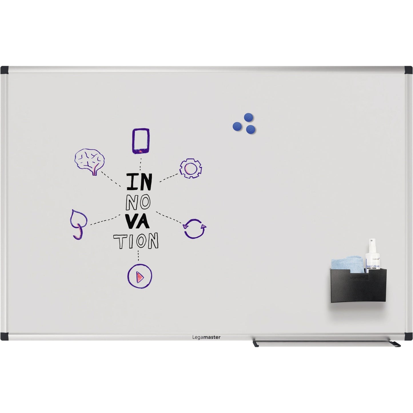 Legamaster Whiteboard UNITE Maße der Oberfläche: 90 x 60 cm (B x H) Tafel magnethaftend nicht beidseitig beschreibbar Stahl lackiert weiß