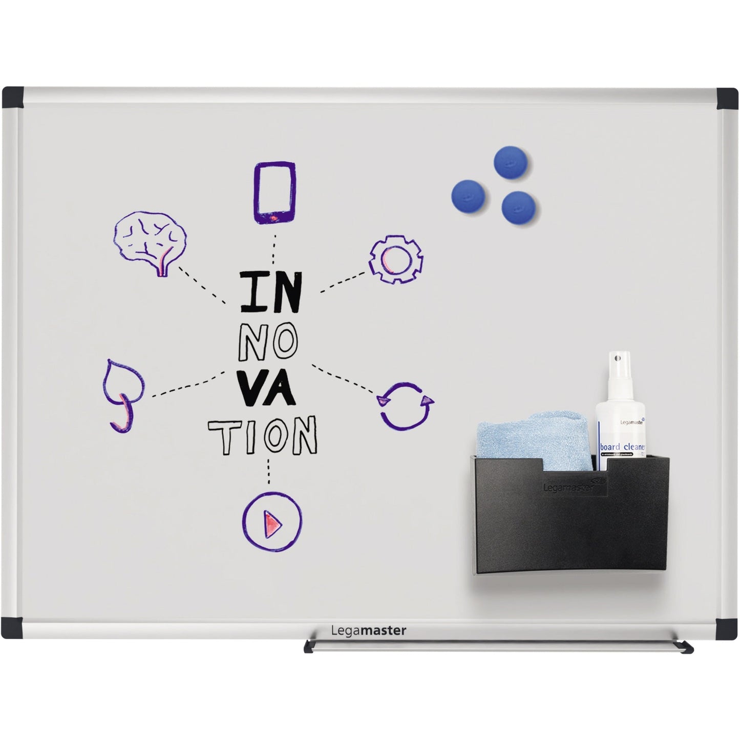 Legamaster Whiteboard UNITE Maße der Oberfläche: 60 x 45 cm (B x H) Tafel magnethaftend nicht beidseitig beschreibbar Stahl lackiert weiß