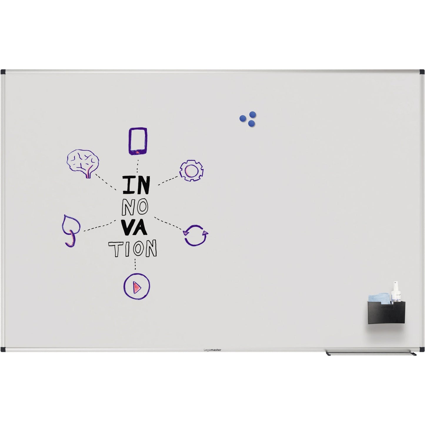 Legamaster Whiteboard UNITE Maße der Oberfläche: 150 x 100 cm (B x H) Tafel magnethaftend nicht beidseitig beschreibbar Stahl lackiert weiß