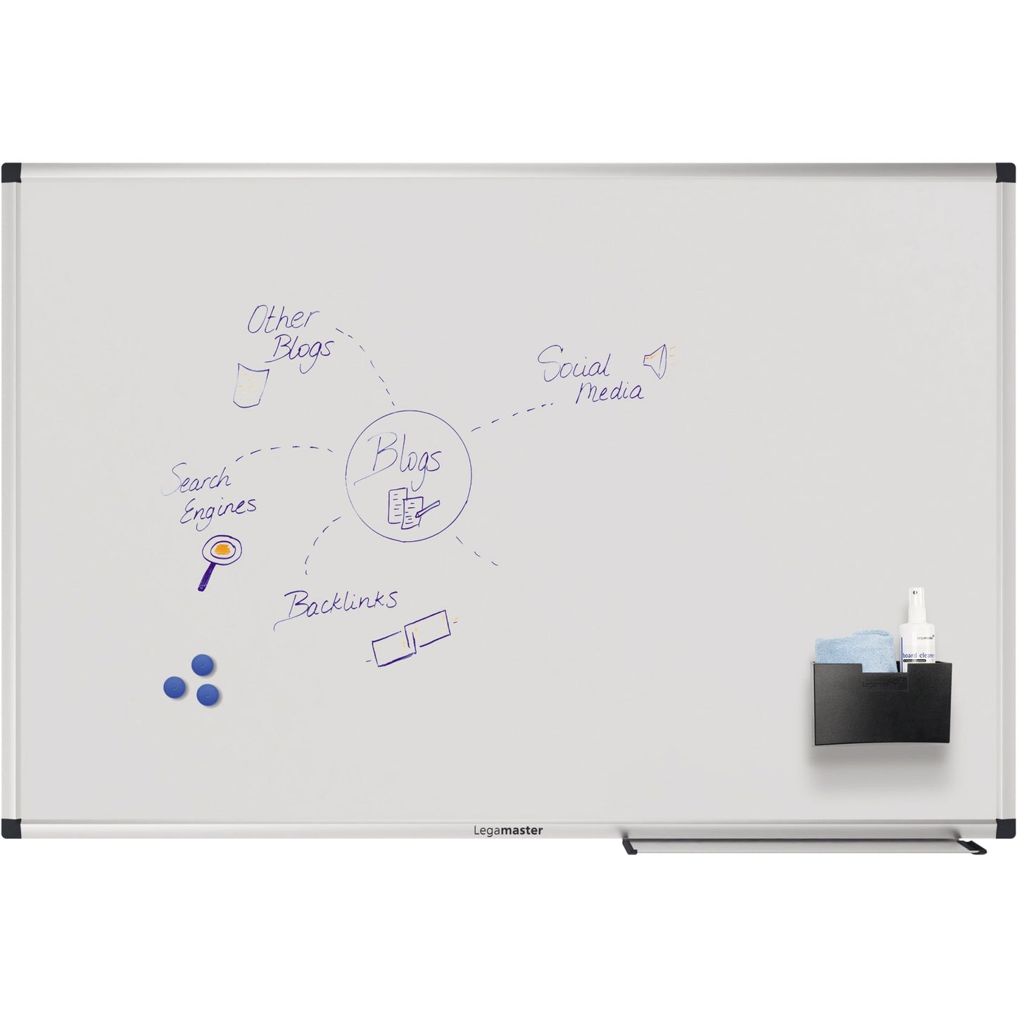 Legamaster Whiteboard UNITE PLUS Maße der Oberfläche: 90 x 60 cm (B x H) Tafel magnethaftend nicht beidseitig beschreibbar Stahl emailliert weiß