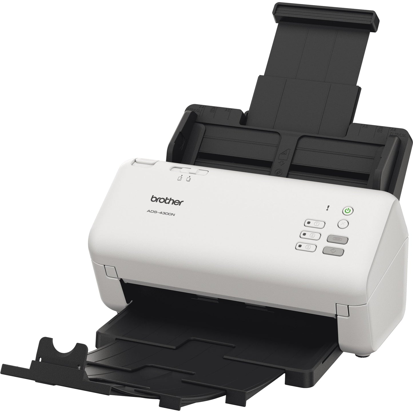 Brother Scanner ADS-4300N 29,9 x 21,6 x 19 cm (B x H x T) 40 Seiten/Min. simplex, 80 Bilder/Min. duplex 600 x 600dpi