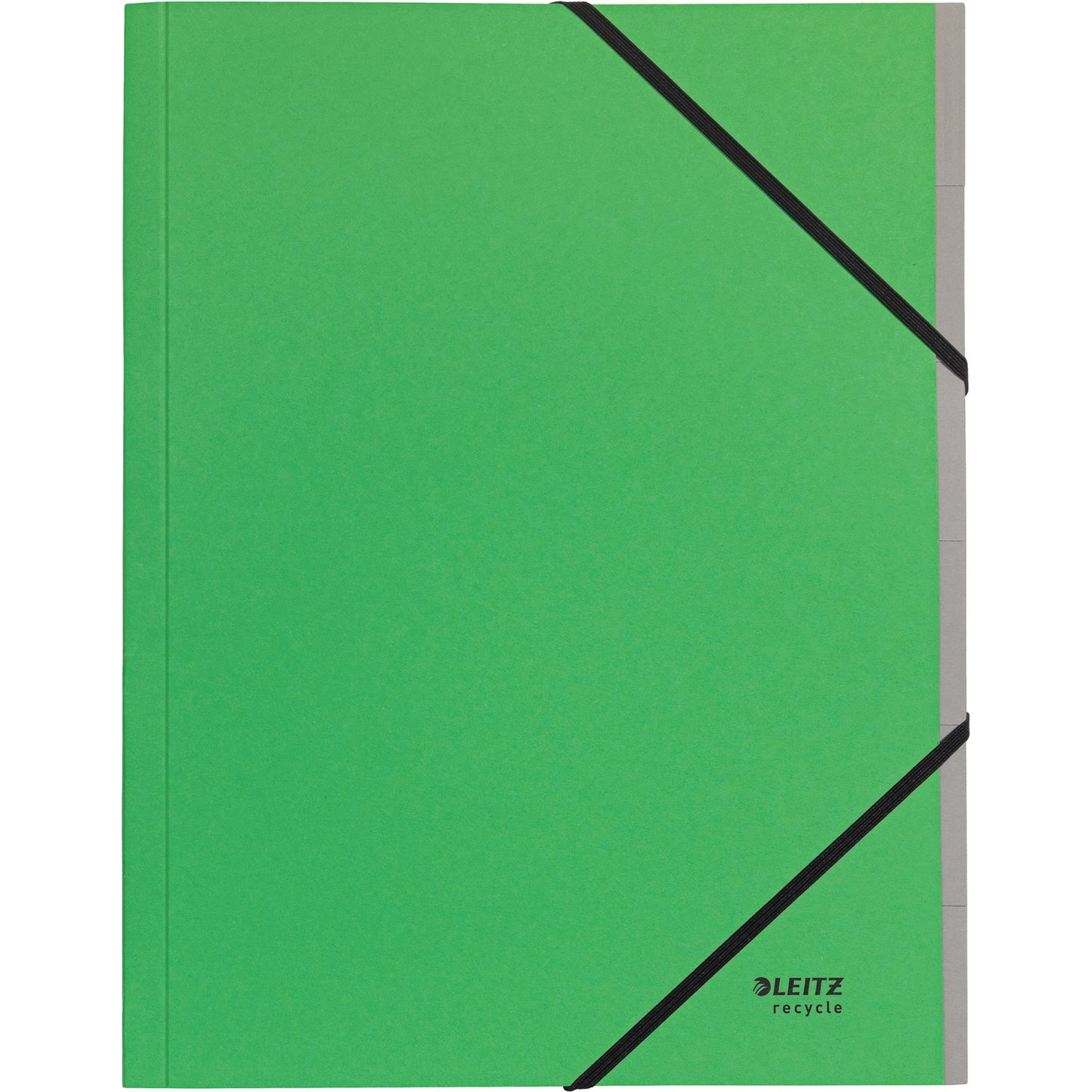 Leitz Ordnungsmappe Recycle DIN A4 275g/m² Karton, 100 % recycelt Farbe: grün Farbe des Fächerblocks: grau 6 Fächer